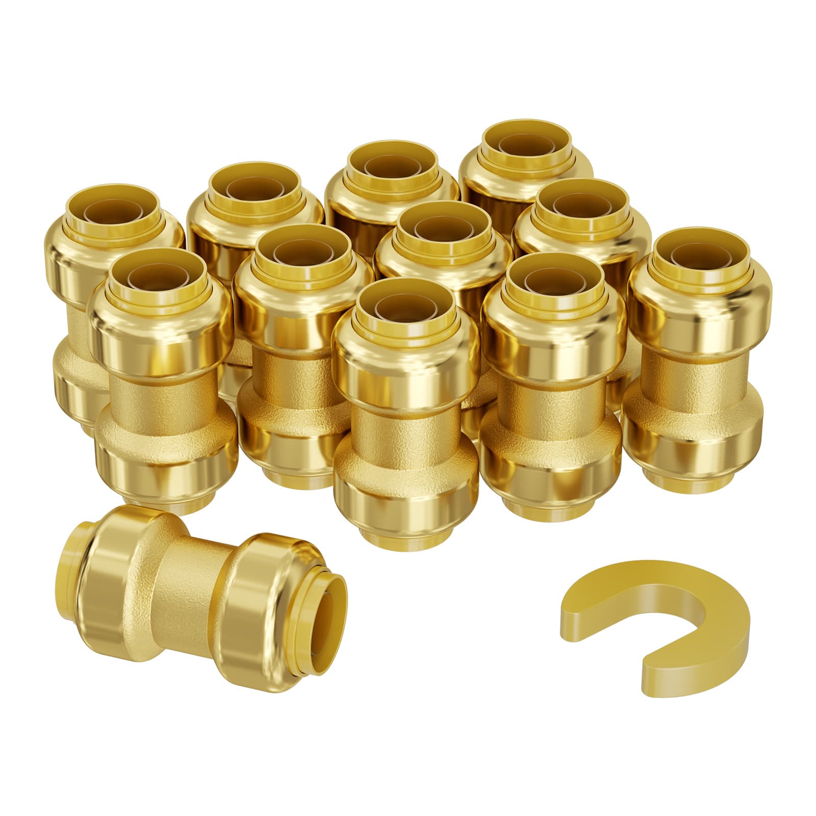 TEMU Vevor Pipe Fittings 1/2" / 3/4" / 1/2"-3/4" 12pc Brass Straight-through For Air