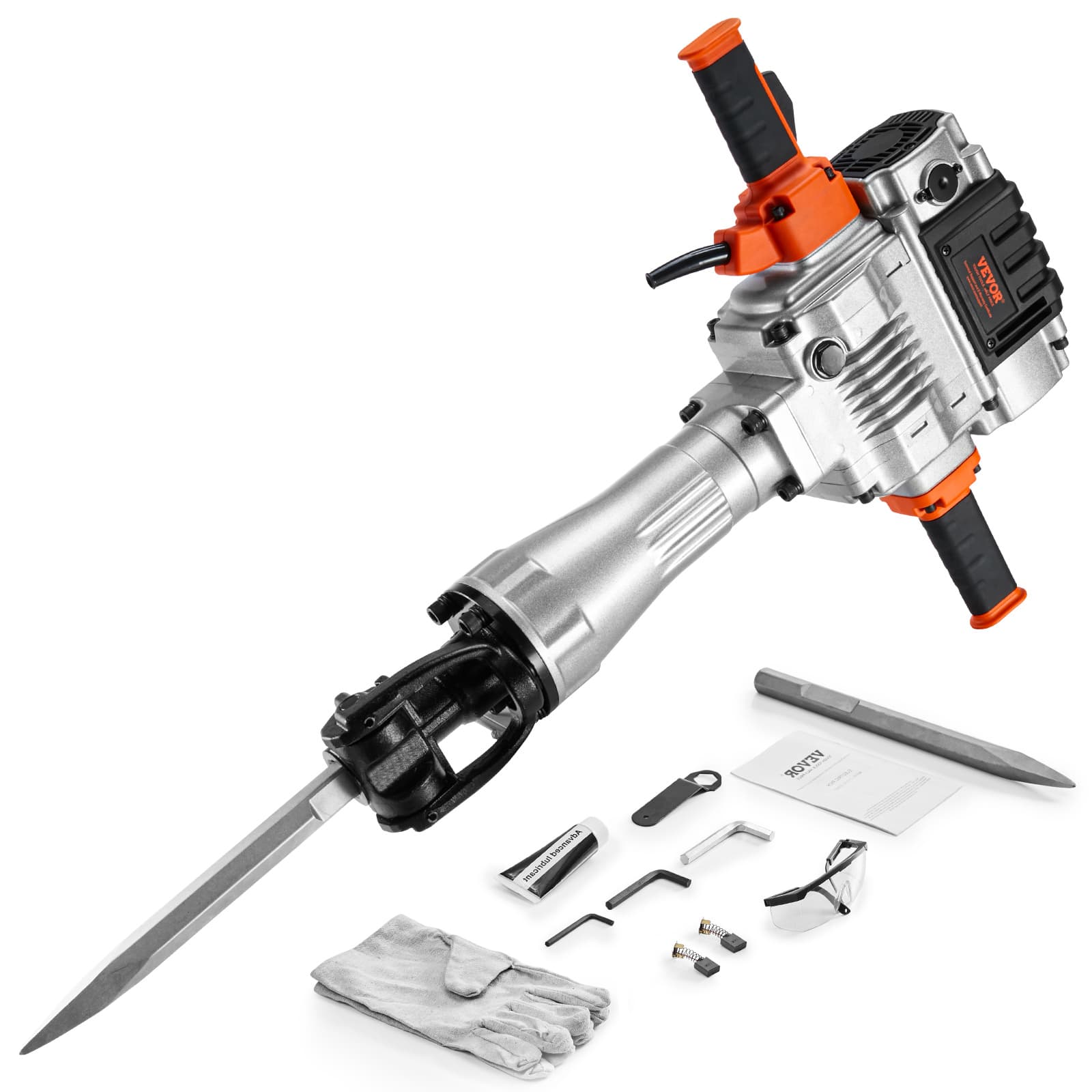 TEMU Vevor Concrete Breaker 2100w Electric Hammer 2 Chisel Bit