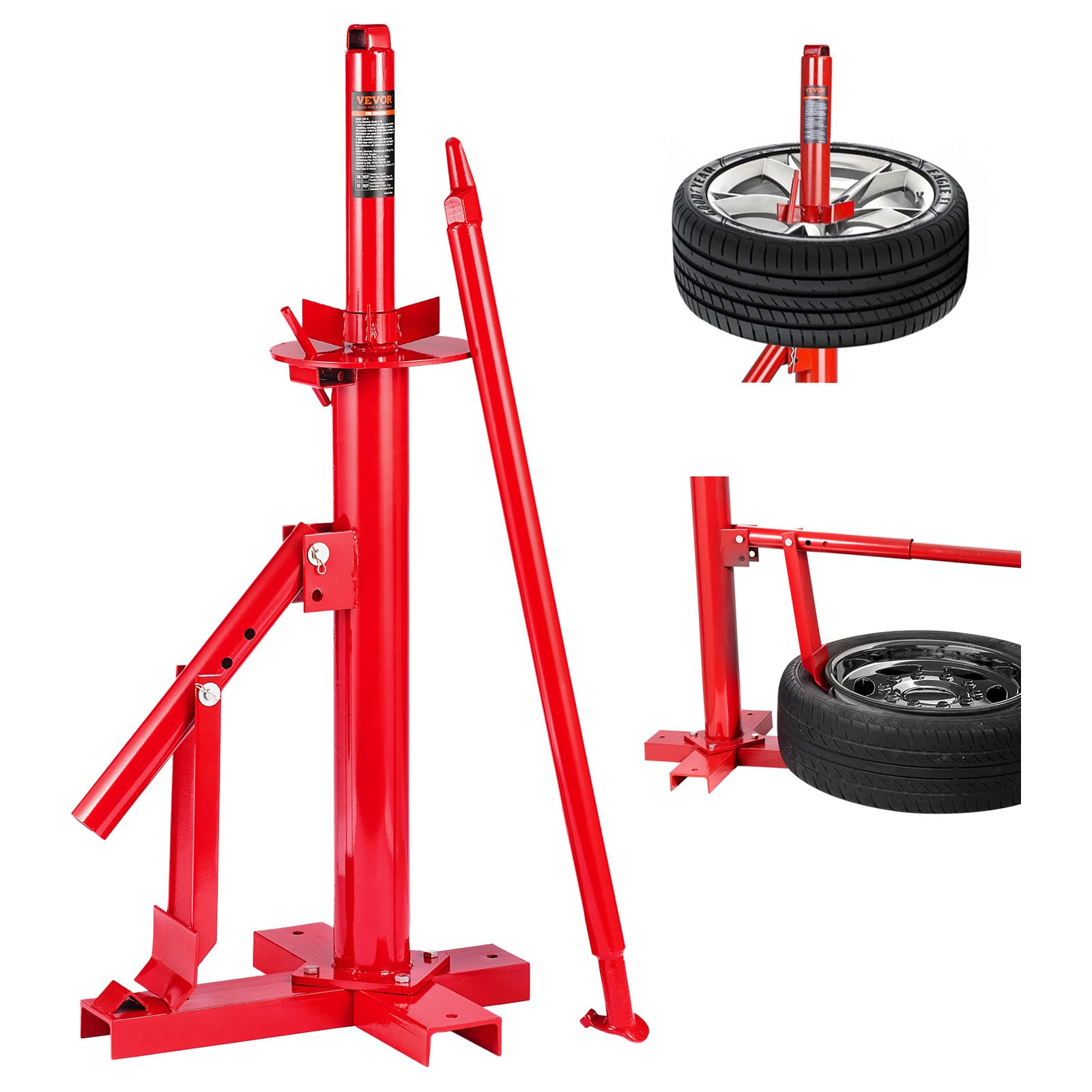 TEMU Vevor Manual Tire Changer, Portable Hand Bead Breaker Mounting Tool For 203 - 406 Mm Tires, Compatible With Car Truck Trailer, Tire Mounting Machine For Home Garage Small