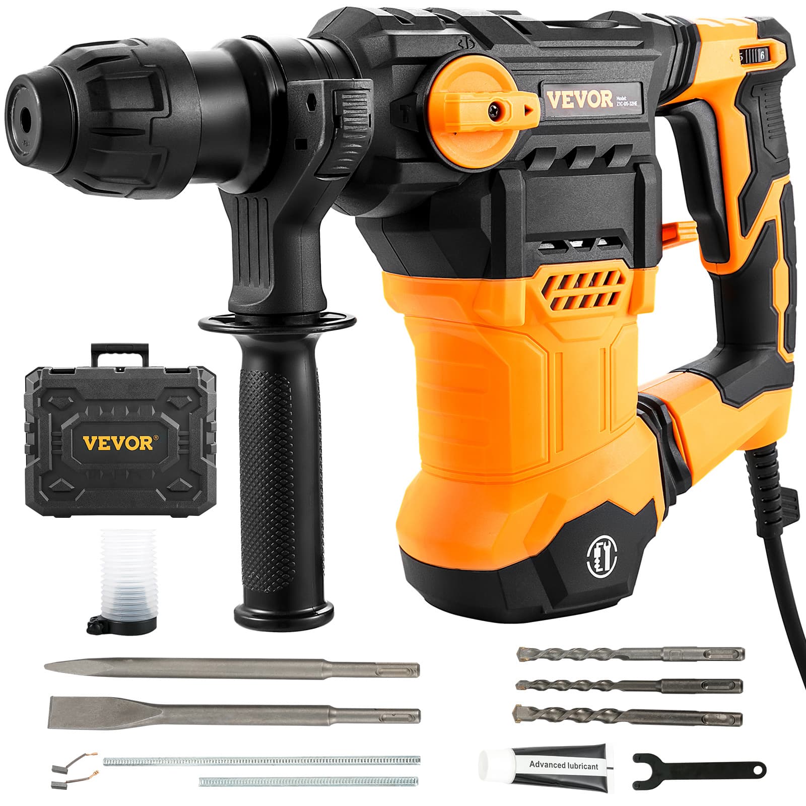 TEMU Vevor Rotary Hammer Drill Corded Drills 1-1/4" 4 Sds-plus Chipping