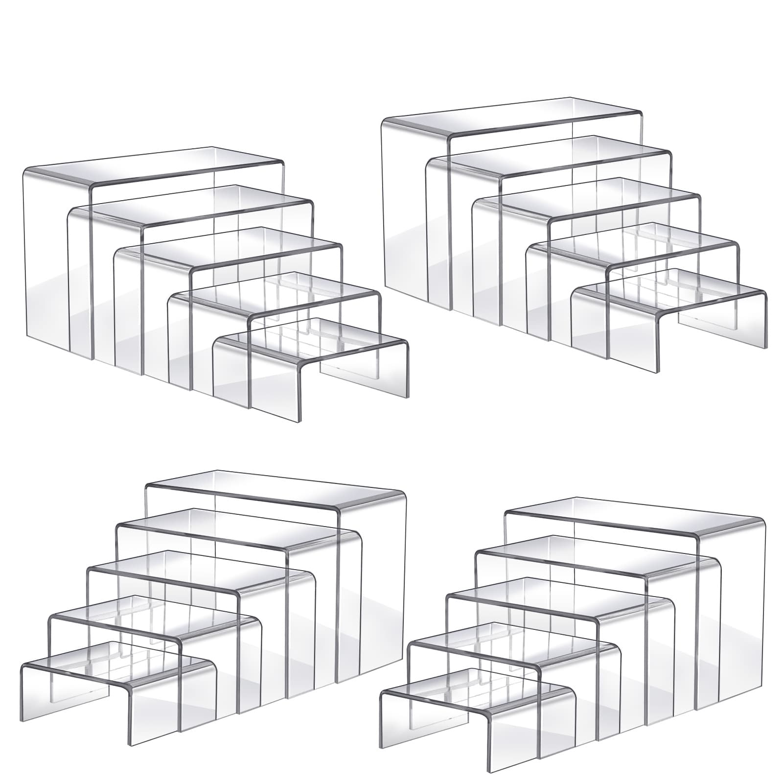 TEMU Whonline 15/20pcs Acrylic Risers For Display,3/5 Sizes, Clear Perfume Organizer Stands, Acrylic Display Risers For Show Figures, Cupcake, Jewelry, Perfume And More, For Halloween And Christmas