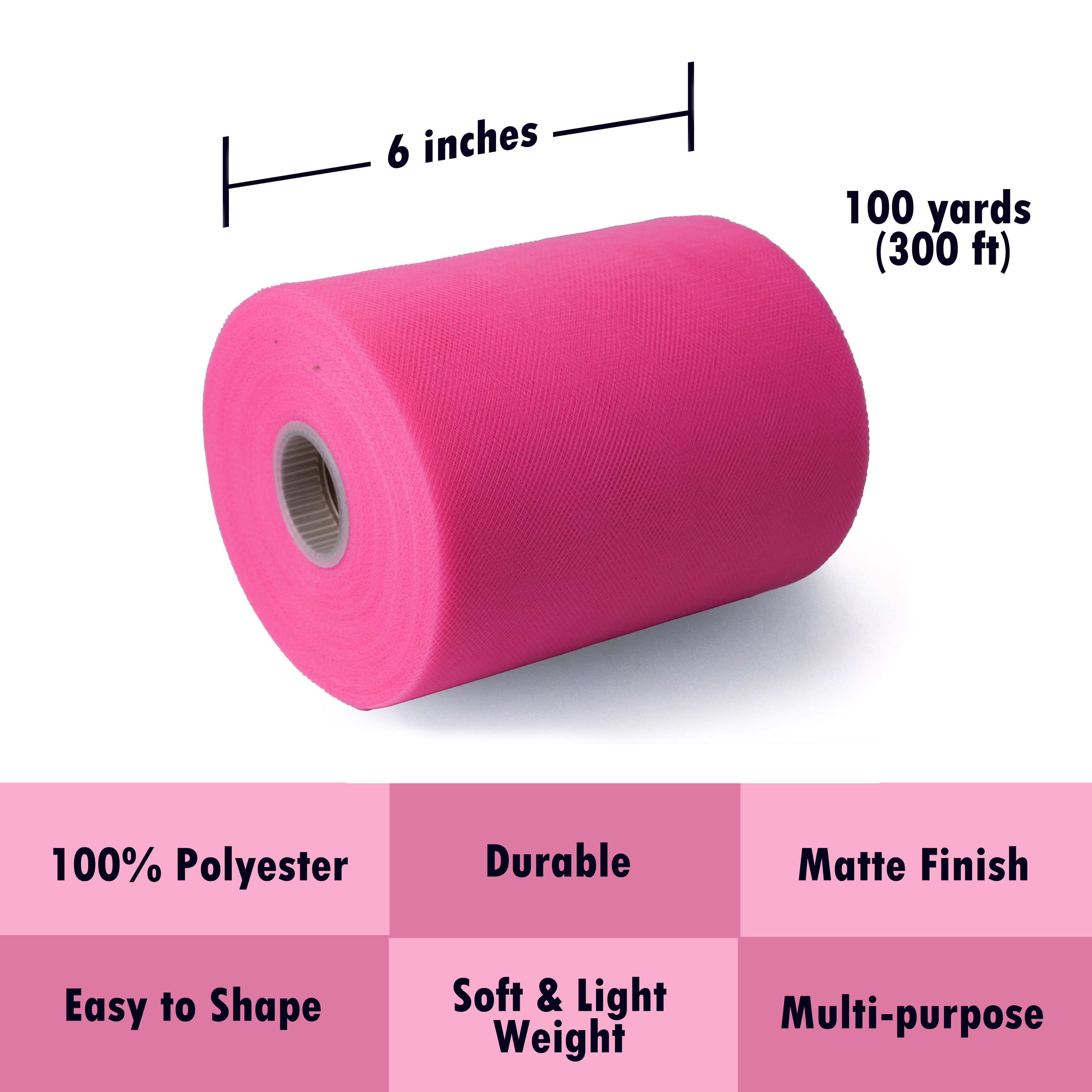 TEMU 6"x100yd (300ft), Fabric Tulle Roll For Garden Netting, Diy Tutu Skirt, Wedding And Decoration