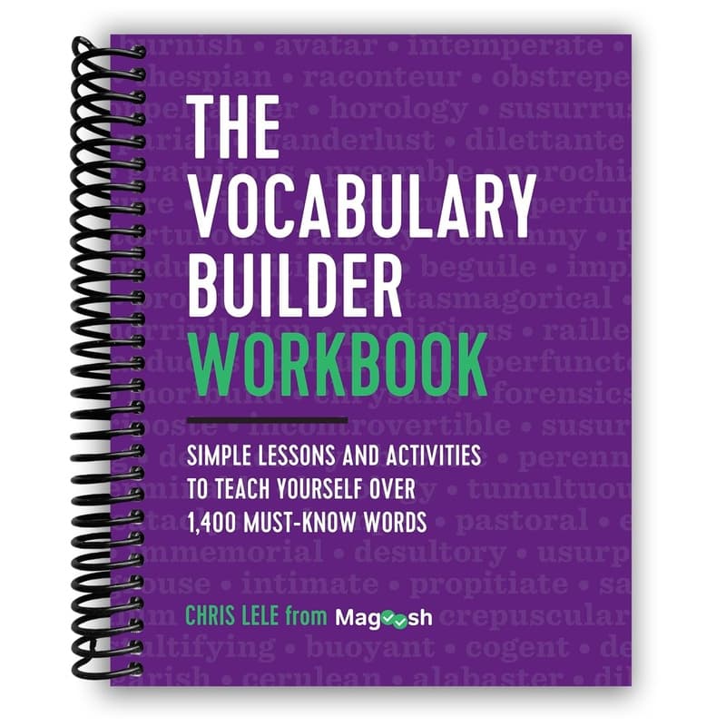TEMU The Vocabulary Builder Workbook: Simple Lessons And Activities To Teach Yourself Over 1400 Must-know Words Spiral Bound Chris Lele And Magoosh