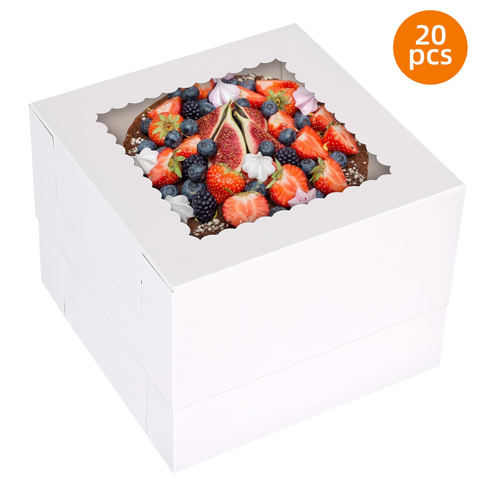 TEMU Whonline 20pcs Cake Boxes, 10x10x8 Inchestall Cake Box With Window, Party Gift Box Packaging, Cajas Pasteles For Birthday Party, Wedding And Father's Day