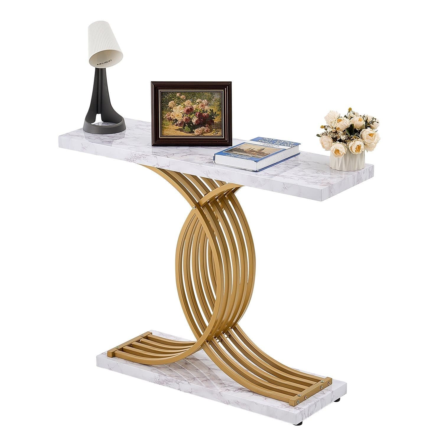 TEMU Vevor Narrow Console Sofa Table Couch Table 39.4 In For Entryway & Living Room