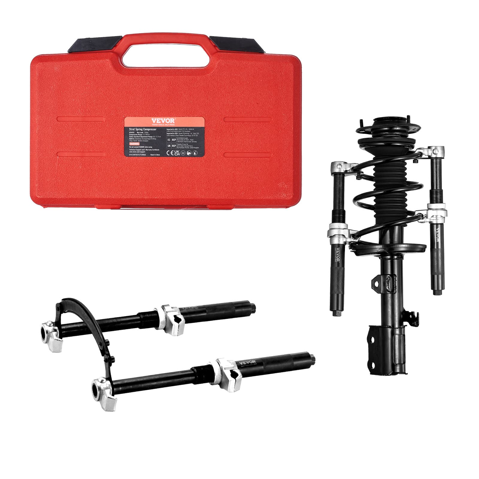 TEMU Vevor Coil Spring Compressor Tool, 2 Pcs Heavy Duty Strut Spring Compressor Set, 2646 Lbs Strut Spring Compressor With Safety Bracket And Carrying Case, For Car Truck Atv Utv