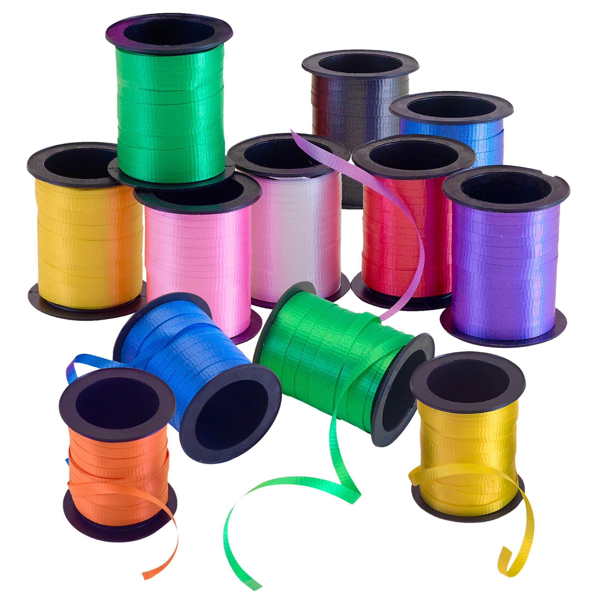 TEMU Curling Ribbon - 12-pack - 60 Foot Rolls - 240 Yards Balloon String Total Assorted Colors Ribbon For Crafts, Gift Wrapping, String Balloons, Tie Hair, And Create Diy Decorations