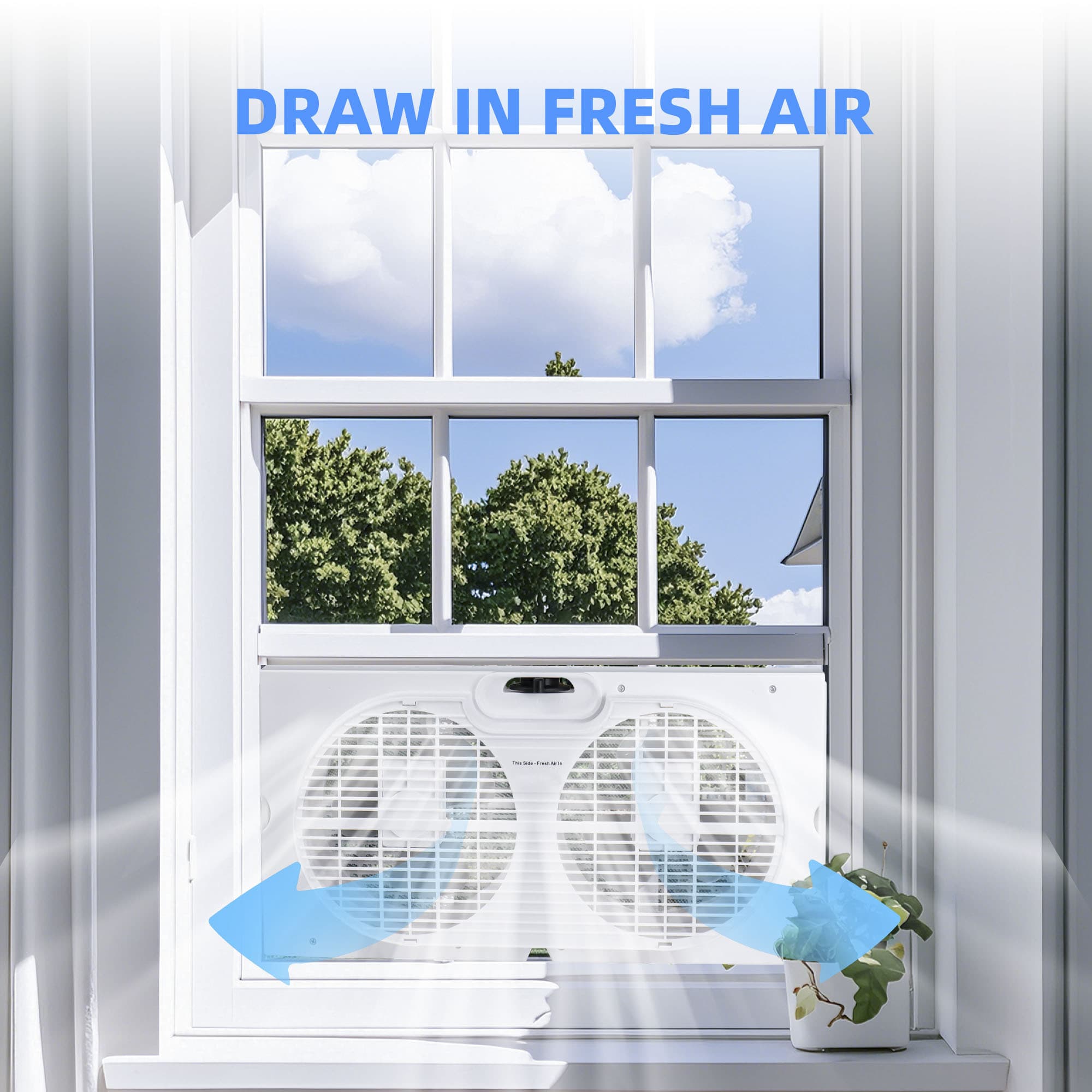 TEMU 9" Twin Window Fan With 2-speed Settings Quiet, Expandable Design With Manual Reversible Airflow Control, Home, Office, & Kitchen