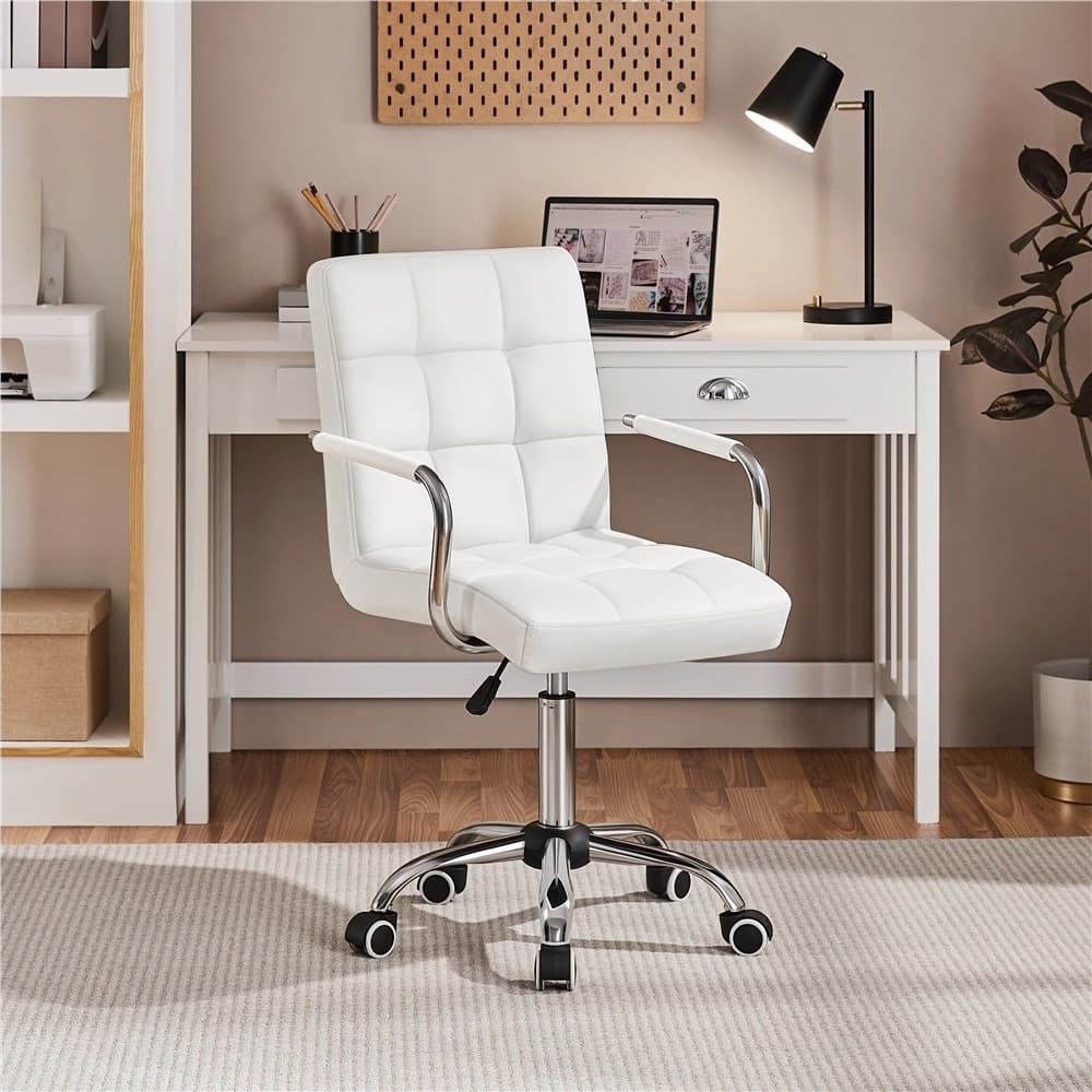 TEMU Modern Swivel Office Chair With Armrests, Height Adjustable & Rolling Base, Stylish & Comfortable Desk Chair Vanity Chair For Bedroom Home Office, Furniture For Home
