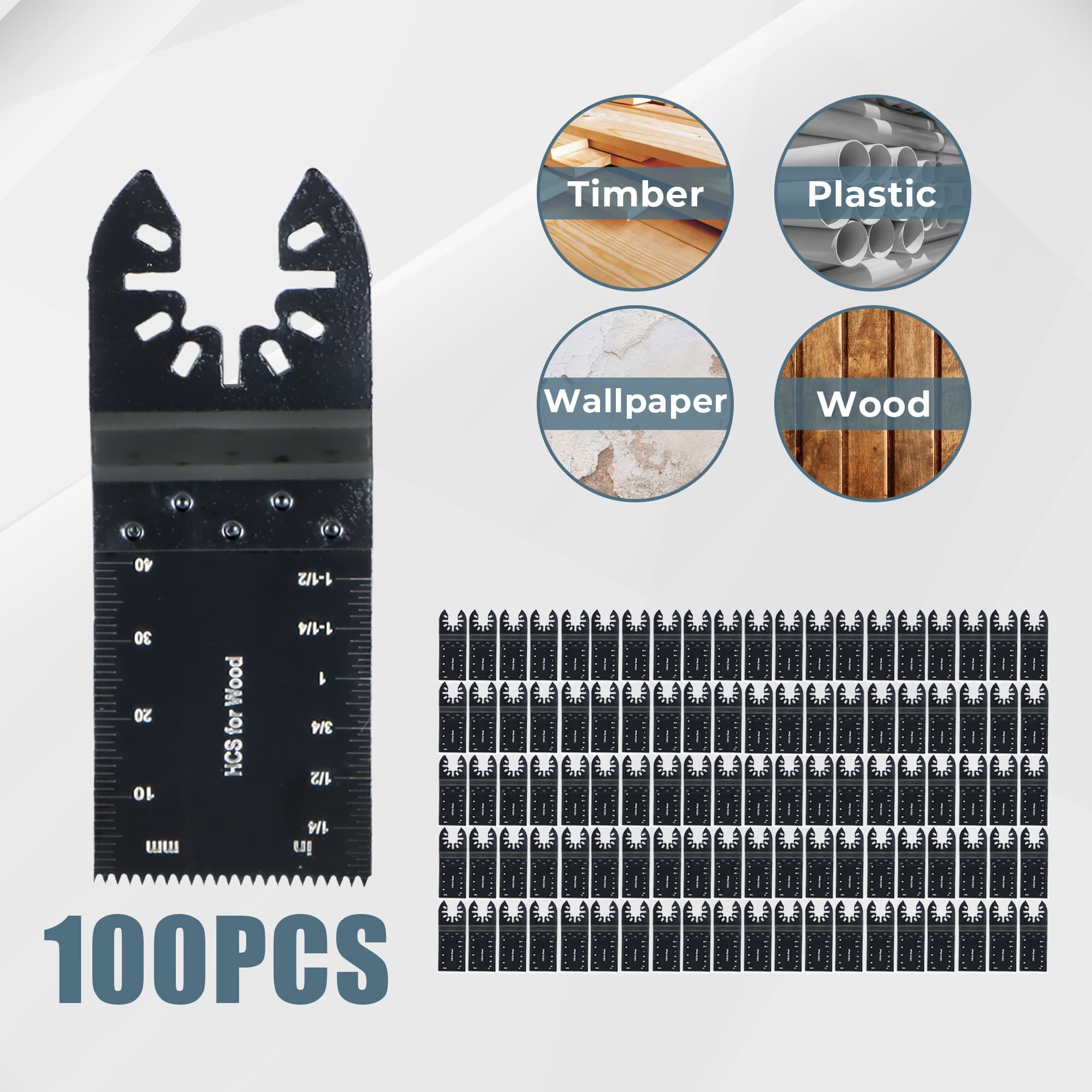 TEMU 100pcs Oscillating Saw Blade 30-90mm (1.3 X 3.5 Inch) Standard Saw Blade Fit For Tools