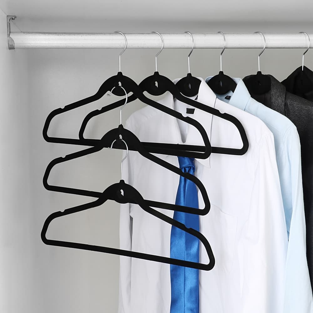 TEMU 100pcs Hangers, Cascading Velvet Hangers With Non-slip Flocked Surface, Hook, Suit Hangers For Closet Organization And Space Saving, Halloween Furniture, Halloween Gift
