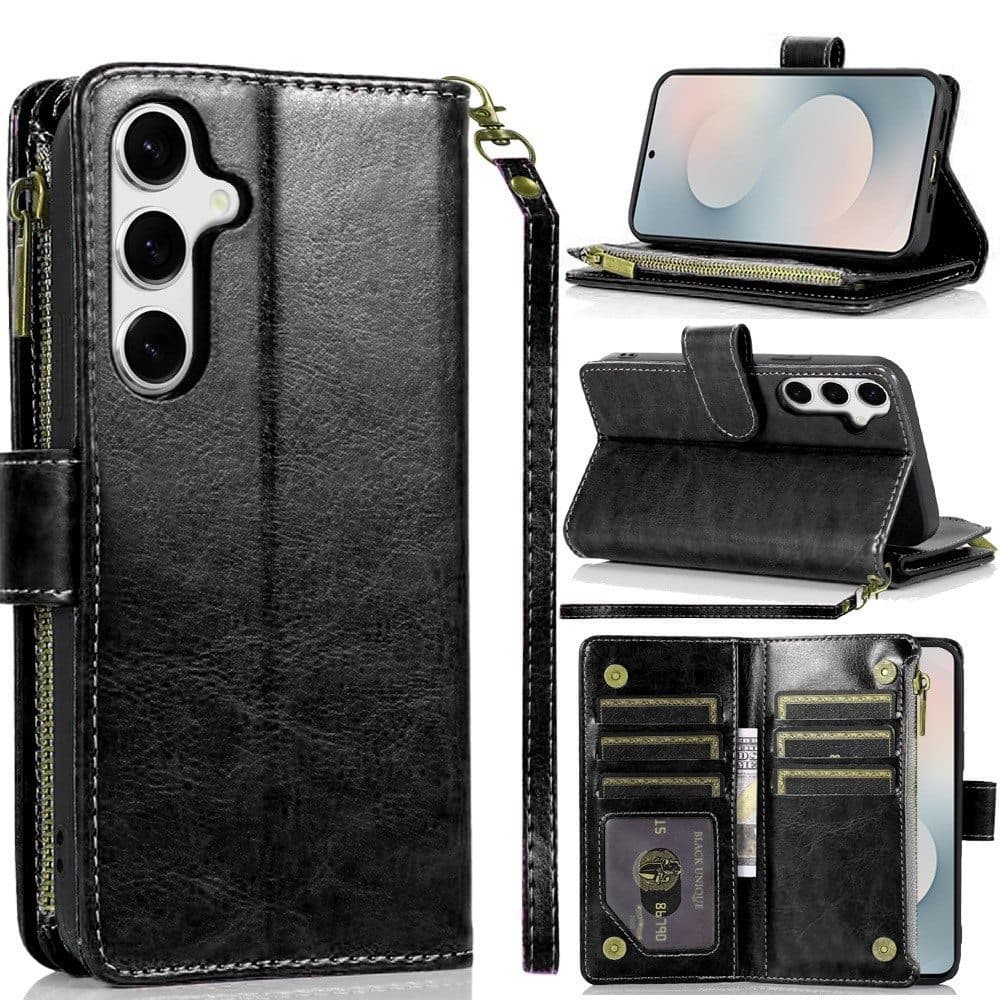 TEMU For Galaxy S25 Fe Phone Case, Luxury Wallet Card Id Zipper Money Holder Case Cover