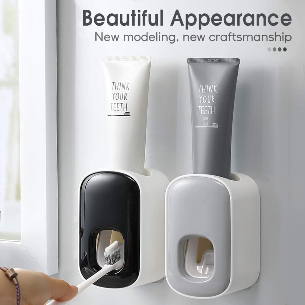 TEMU 1pc Toothpaste Dispenser,automatic Toothpaste Squeezer Fit,hands Free Wall Mounted Toothpaste Holder With Self-stick Sticker,punch