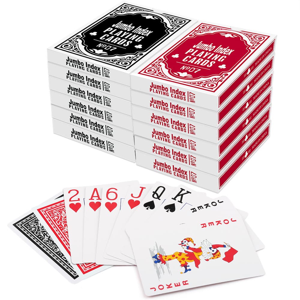 TEMU Large Print Playing Cards, Jumbo Index, 24/12 Decks Of Cards, Black And Red, Size Cards