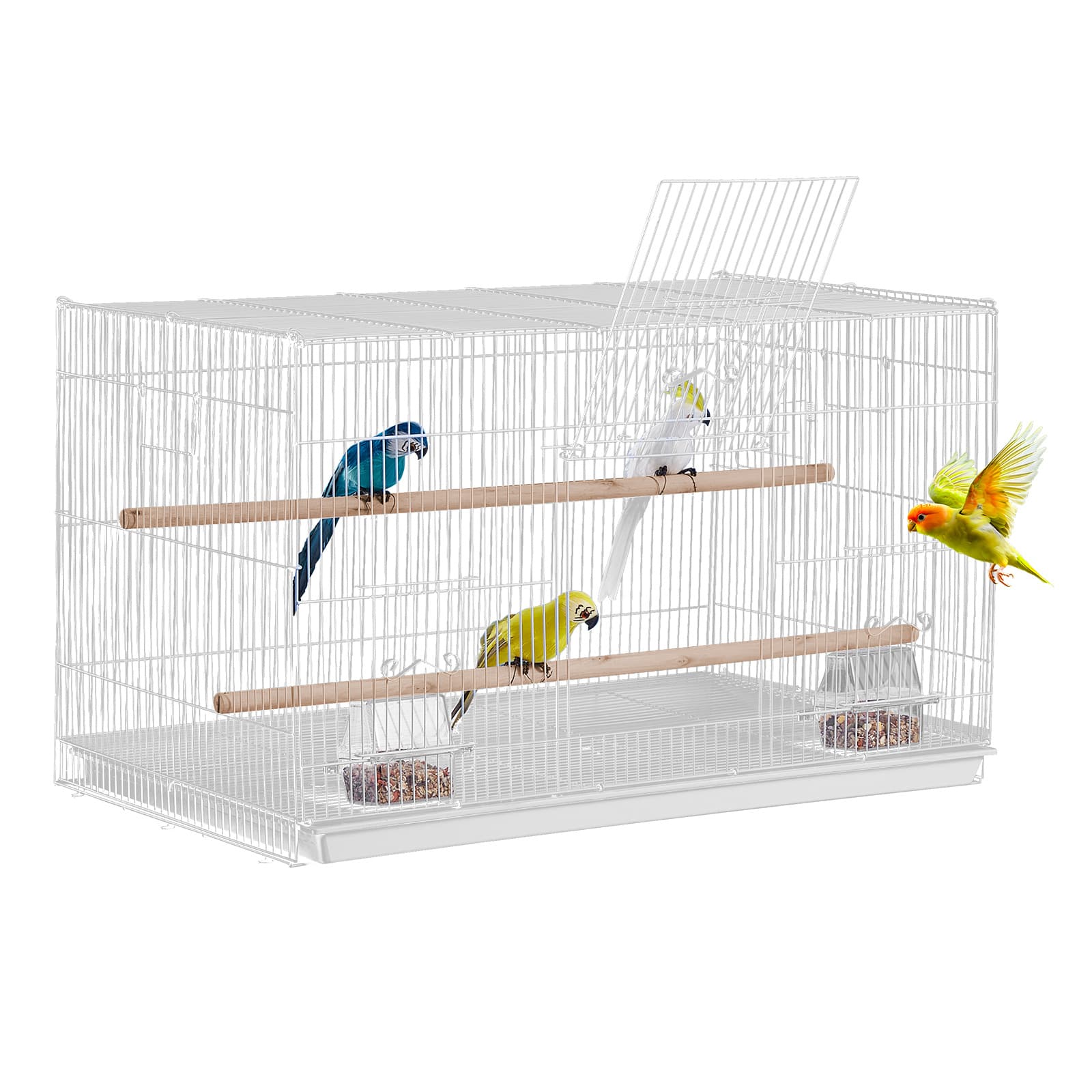 TEMU Vevor Bird Flight Cage 18 In Small Metal Parakeet Cage For Cockatiels White