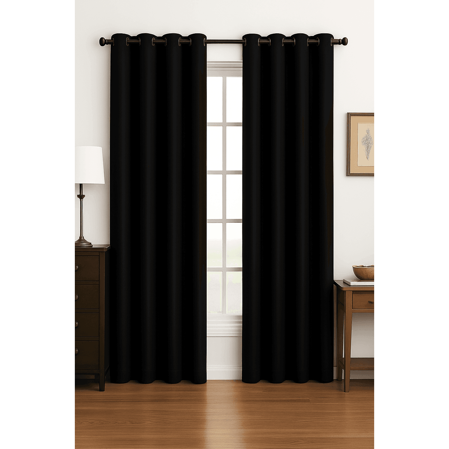 TEMU Luxury Glow Silk Curtain Panel-1 Panel, 8 Grommets, 14 Colors, Elegant & Light Blocking