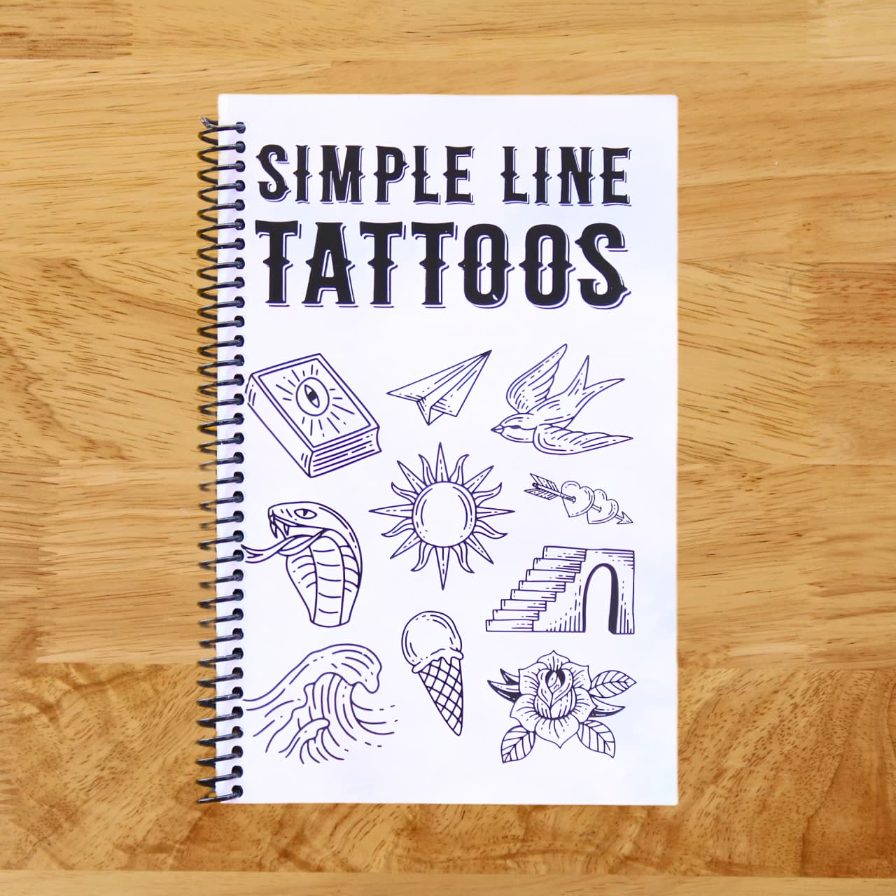 TEMU Simple Line Tattoos: 1000+ Tattoo Designs (spiral Bound)