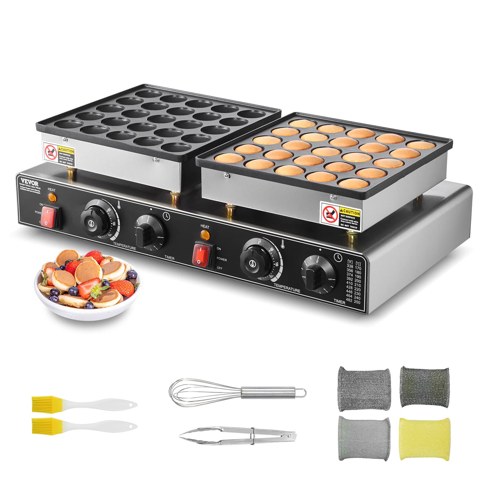 TEMU Vevor 50pcs Mini Dutch Pancake Maker Commercial Baker 1800w