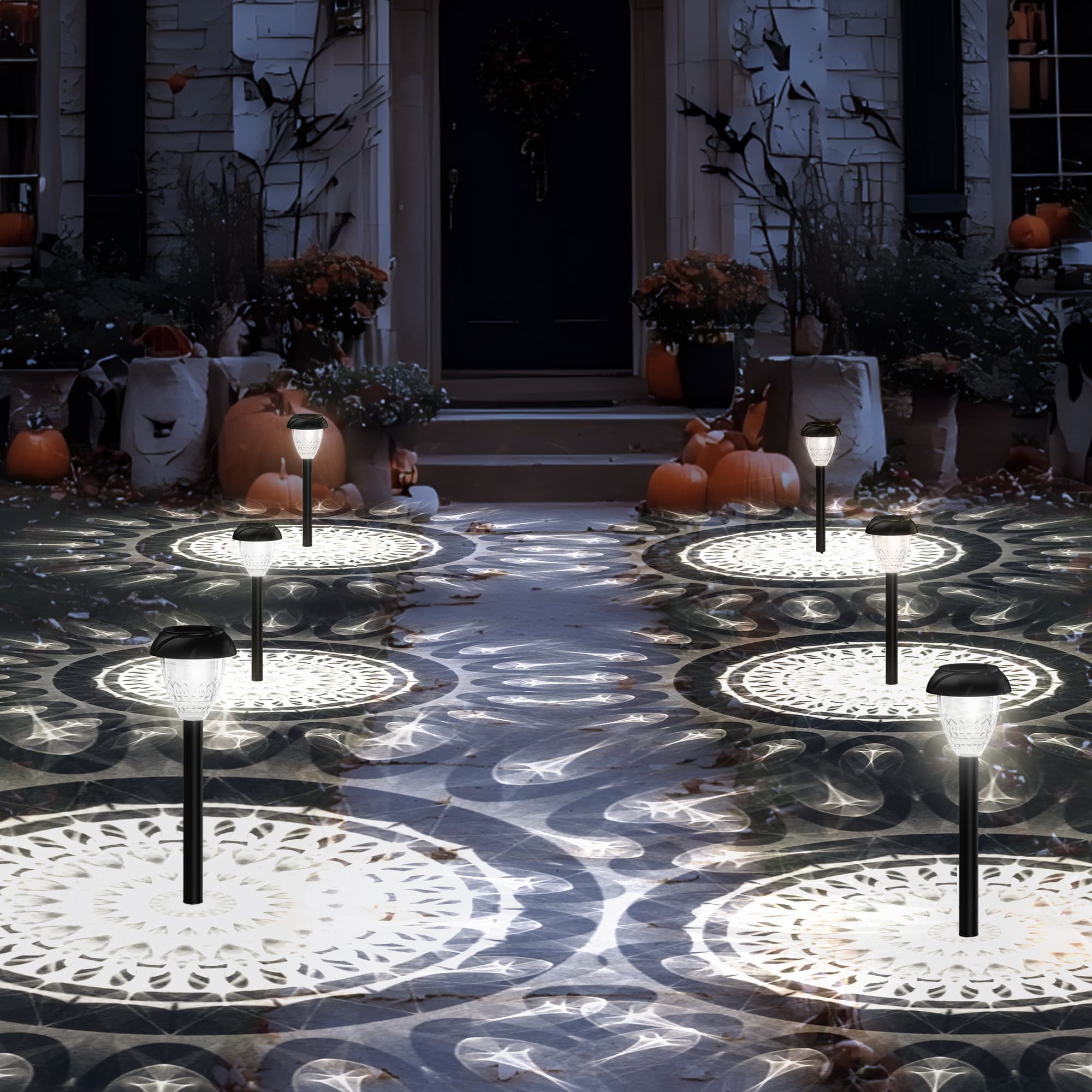 TEMU 10pk Solar Pathway Lights Outdoor For Yard Garden Lawn Solar Lights Auto- Solar Lawn Landscape Lights White Light Halloween Christmas Decorations Gift