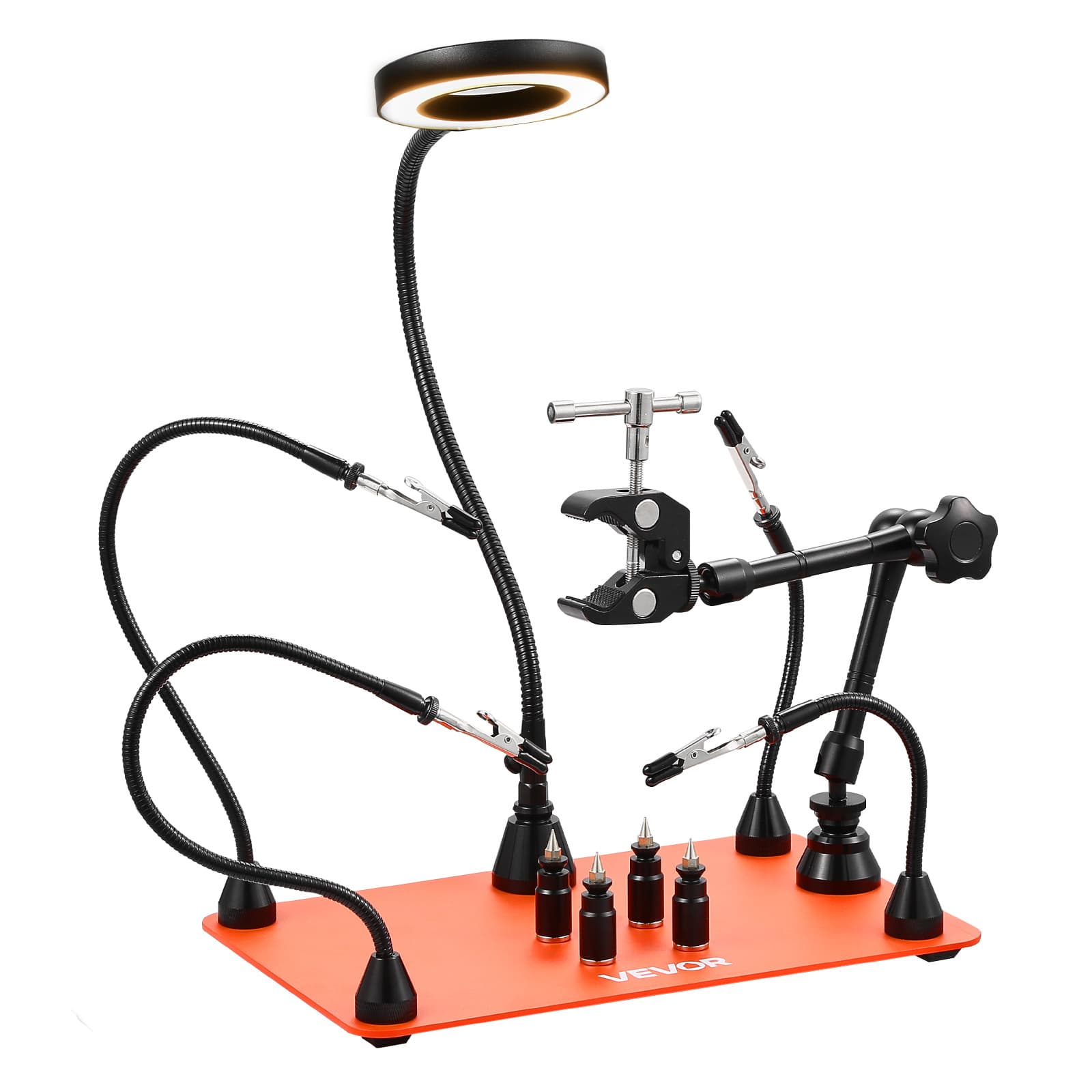 TEMU Vevor Magnetic Soldering Station 3x Magnifying Lamp Air Gun Holder