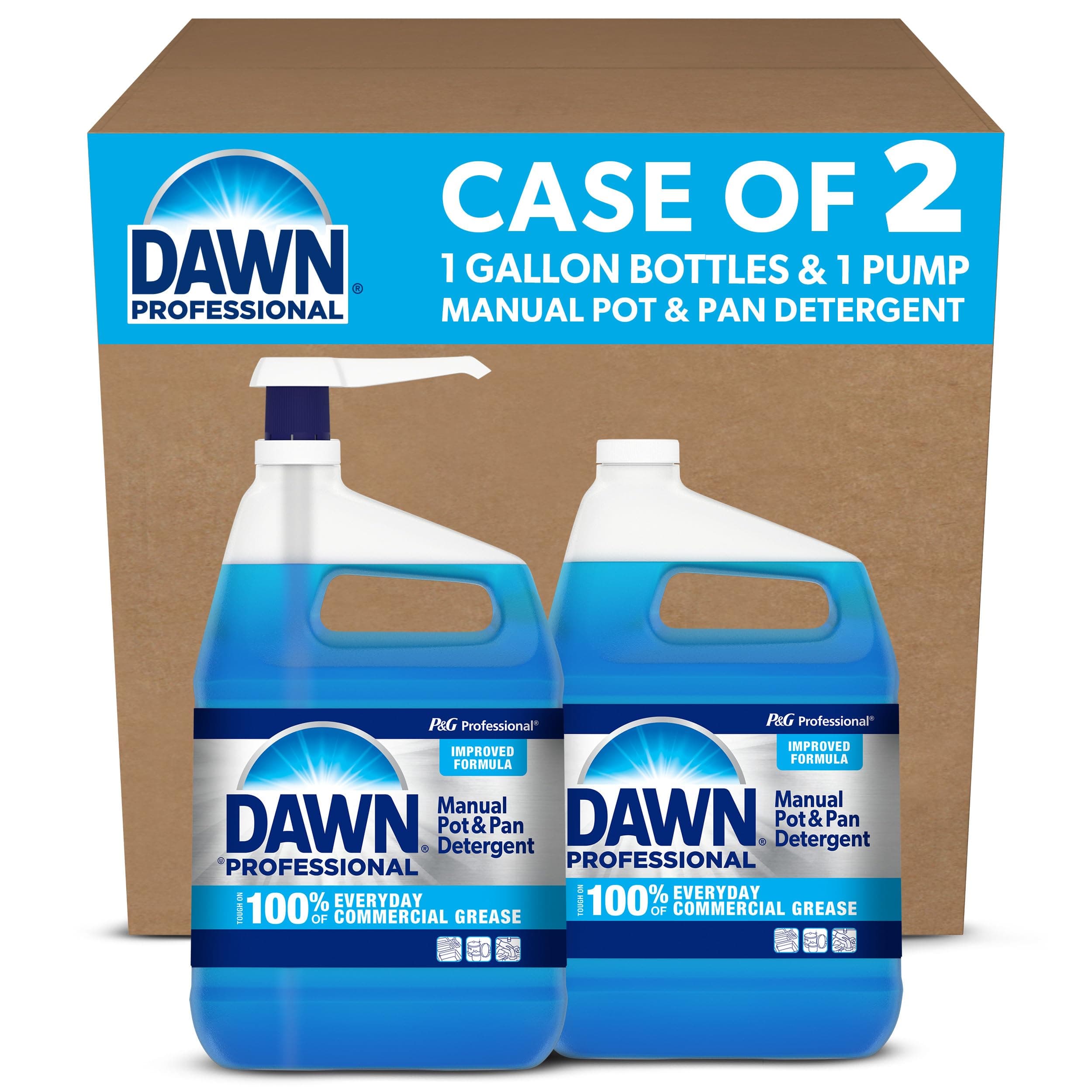 TEMU Manual Pot And Pan Detergent, Dish Soap, Liquid Concentrate, 1 Gallon (case Of 2) With 1 Pump