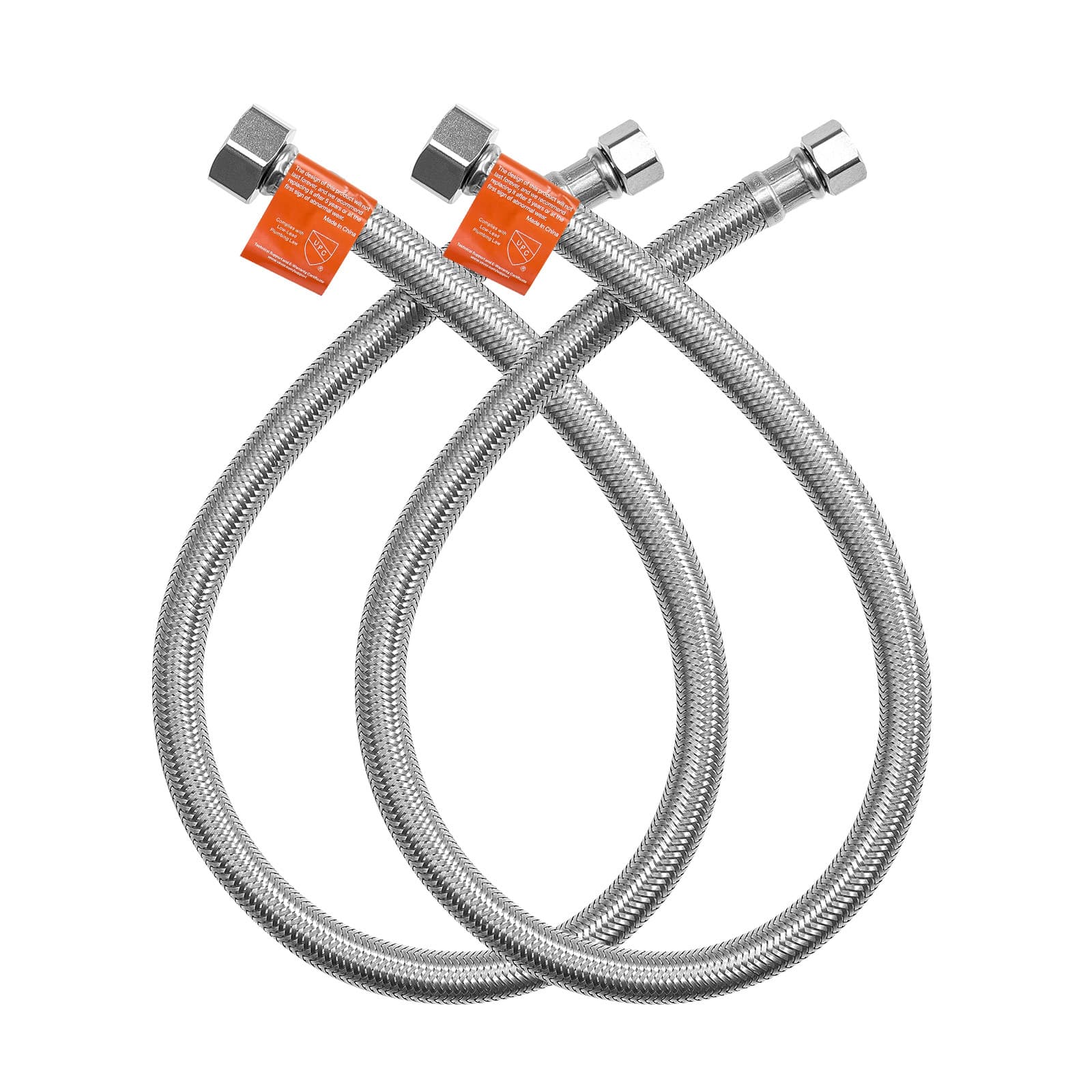 TEMU Faucet Supply Line Connector 16/24 In Length 2/10 Pcs Braided Stainless Steel