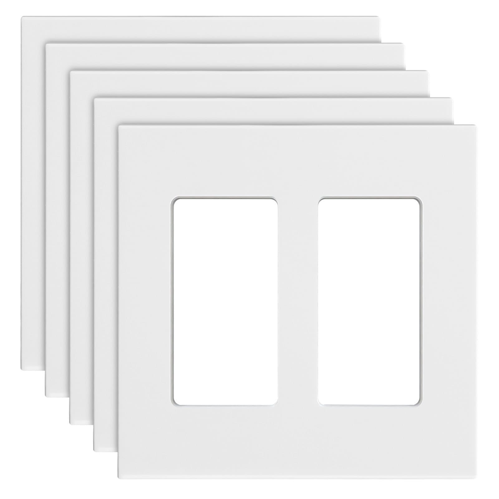 TEMU 2-gang Rocker Light Switch Outlet Covers Wall Plates 4.57 X 4.53in Pack