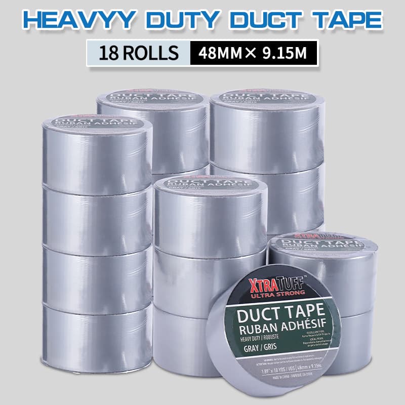 TEMU 18 Rolls Gray Heavy Duty Duct Tape, 1.89 Inches X , Strong, Flexible, No Residue, And Tear - Bulk Value For Repairs, Industrial, Professional Use