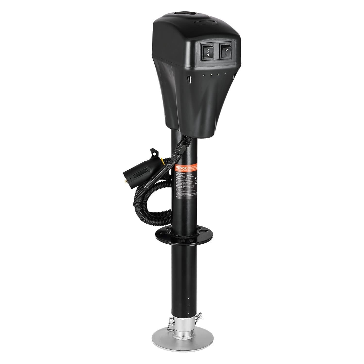 TEMU Vevor Electric Trailer Jack 5000 Tongue Jack For Rv Trailer & Black With A 7-pin Trailer Connector