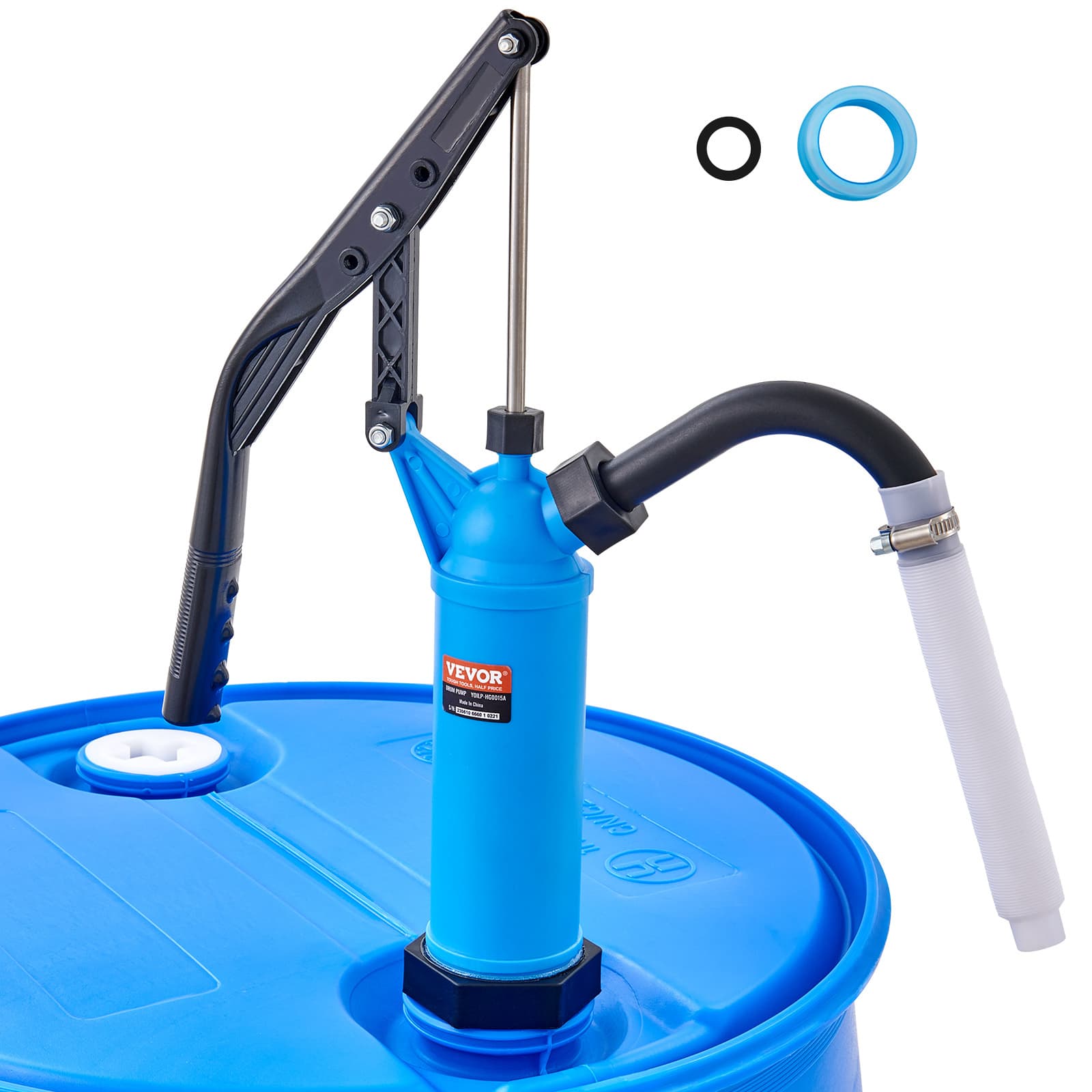 TEMU Vevor Drum Pump, 9.5 Oz. Per Stroke, Lever-action Pump, Fits 5-55 Gallon Drums With 3-section Suction Tube Assembly & Hose, Hand Operated, Designed To Transfer Water, Alcohol, Liquids