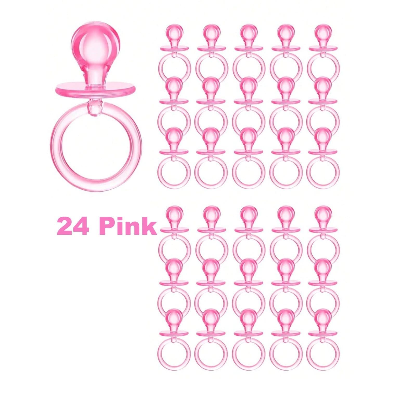 TEMU 24 Pcs Baby Pacifier 2.5" Baby Shower Favors Decoration Baby Shower Pacifiers, Decoration Diy, Gender Reveal Party Table /baby Shower Party Favors