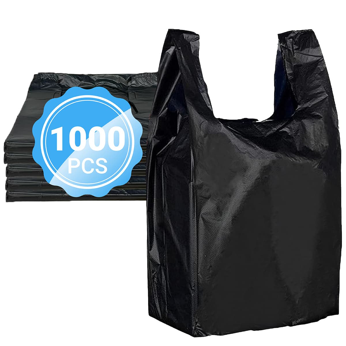 TEMU Heavy-duty Bags, 11.5 × 6.5 × 22 Inch, 1000 Count – Durable Plastic Grocery And Retail Shopping Bags For Store, Takeout, And Daily Use