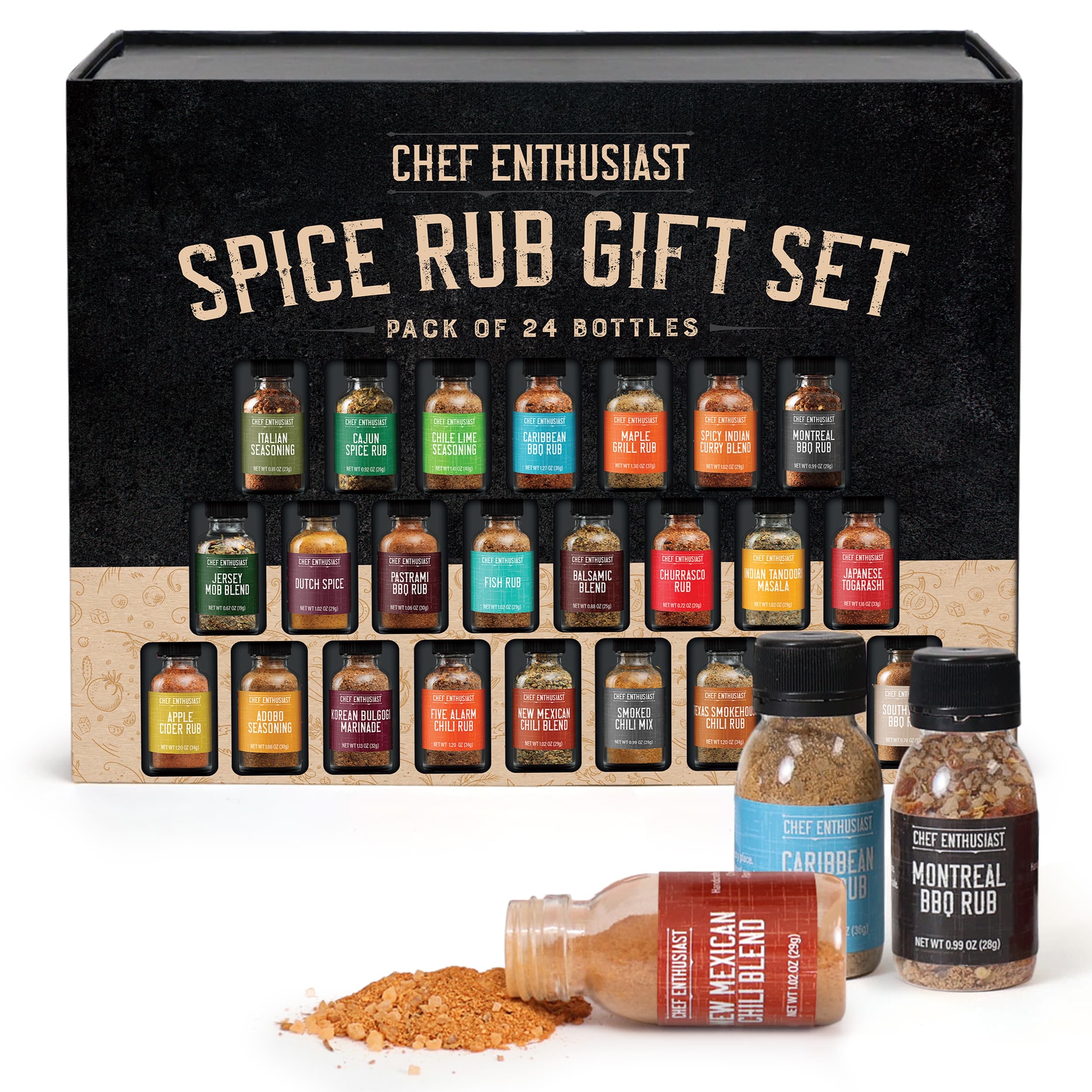 TEMU Grilling Spices & Seasoning Set - 24 Unique Gourmet Bbq Spice Rub Sampler (kosher) - Gift Set For Birthday, Anniversary, Men, Dads, Husbands - By Chef Enthusiasts