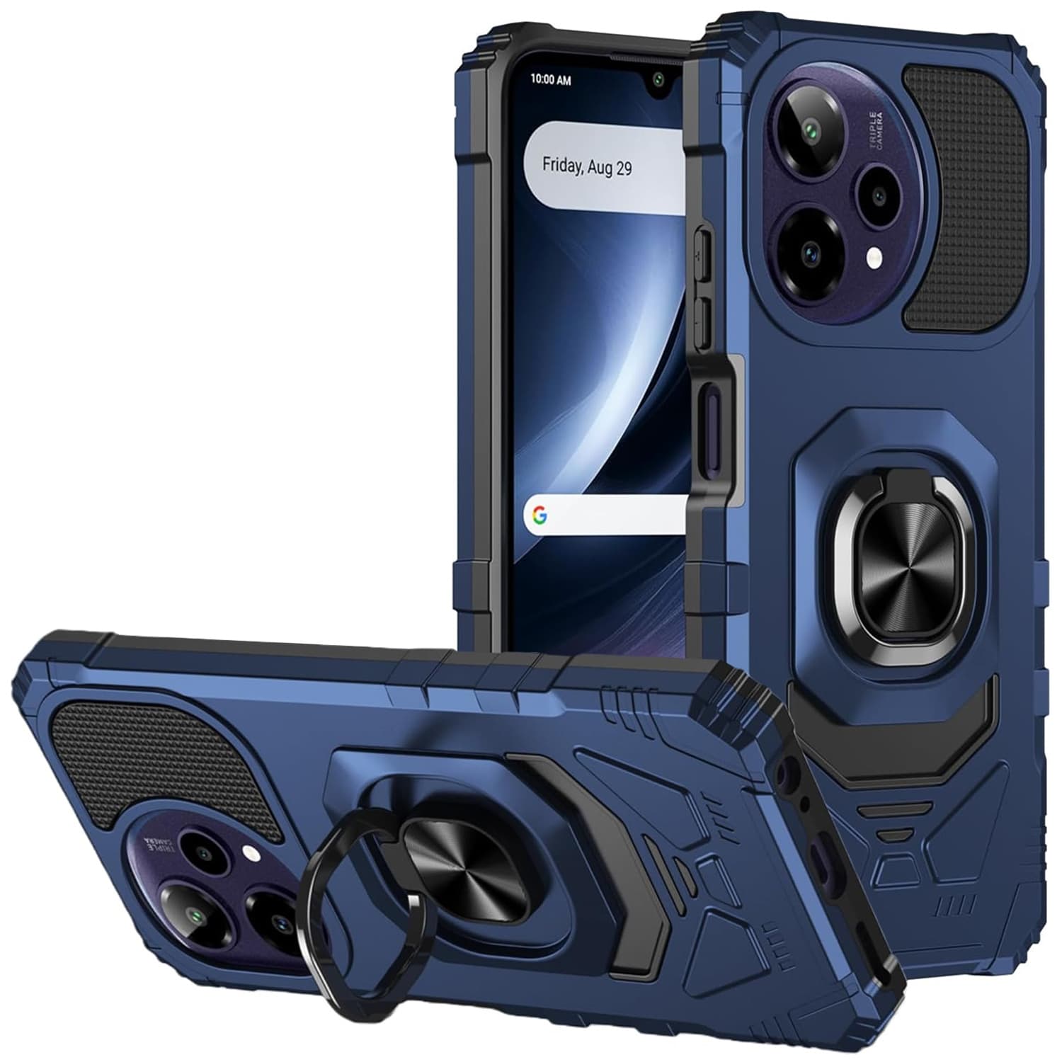 TEMU For Cricket 2026 (plus Version Only) Phone Case, Robotic Hybrid With Magnetic Support Car Mount Stand Holder Cover