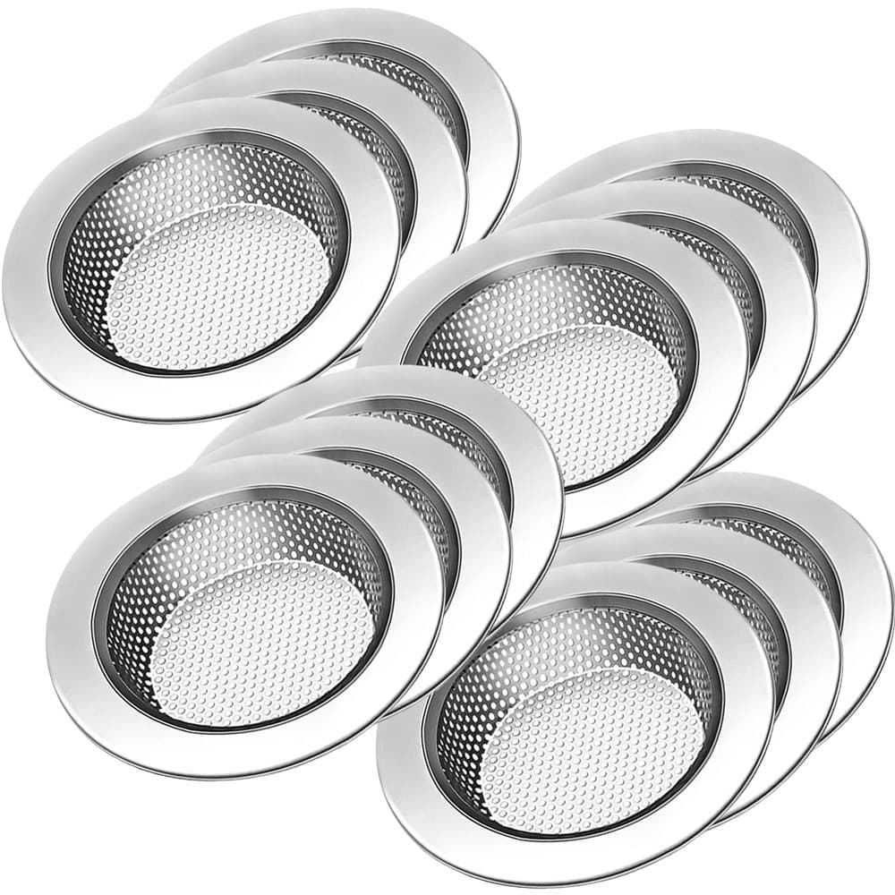 TEMU 12 Pack Stainless Steel Universal Kitchen Sink Strainer, Sink Drain Protection, For Draining Vegetables And Fruits