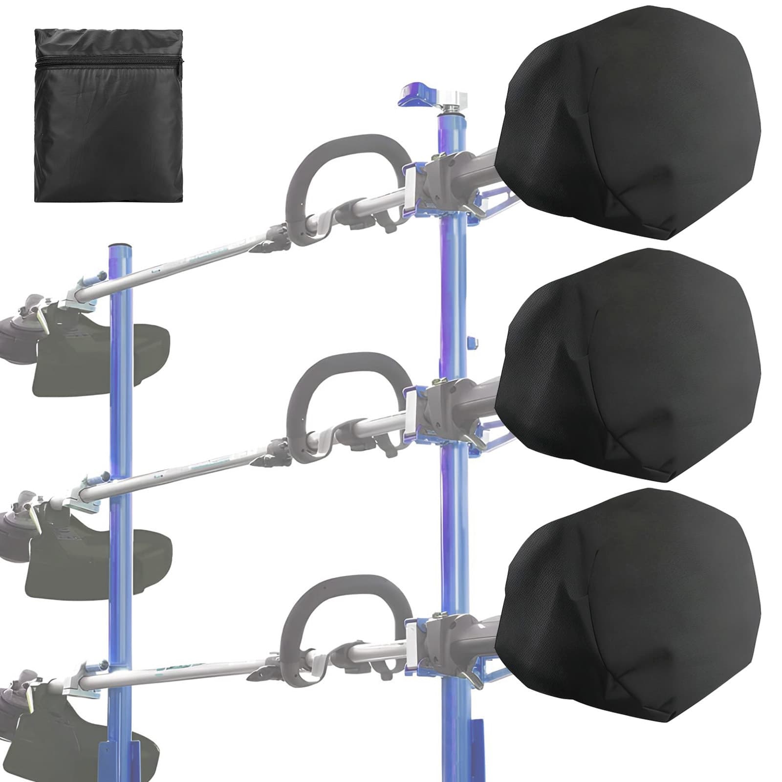 TEMU 3pcs Heavy-duty Trimmer Engine Cover, Garden Equipment Protector, Design With Adjustable Drawstring, Fit For Edger, Pole Saw, Brush Cutters