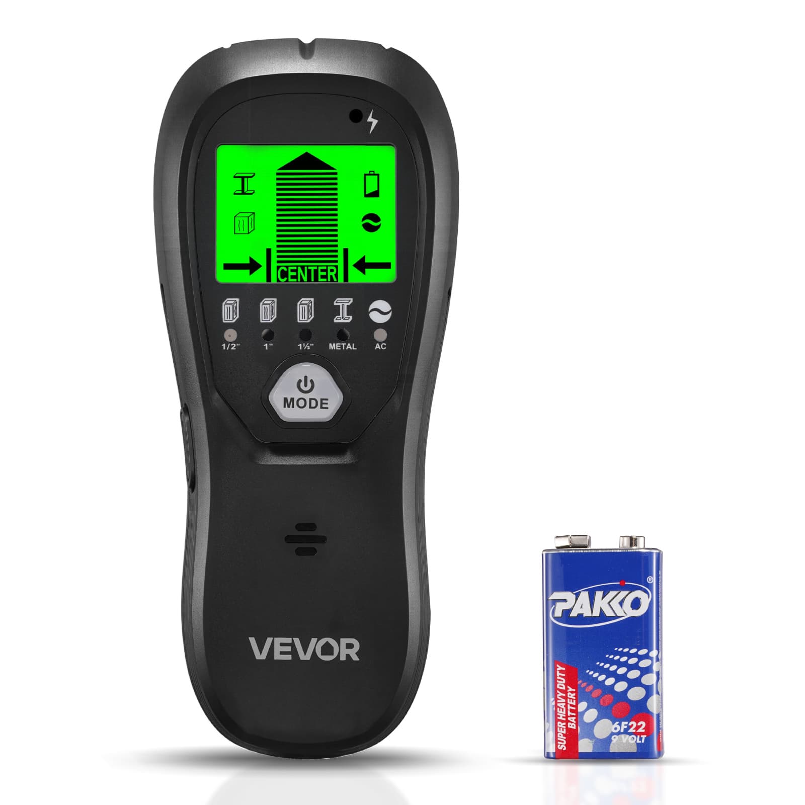 TEMU Vevor Stud Finder Wall Scanner 5 In 1 Electronic Wall Stud Detector Lcd Black
