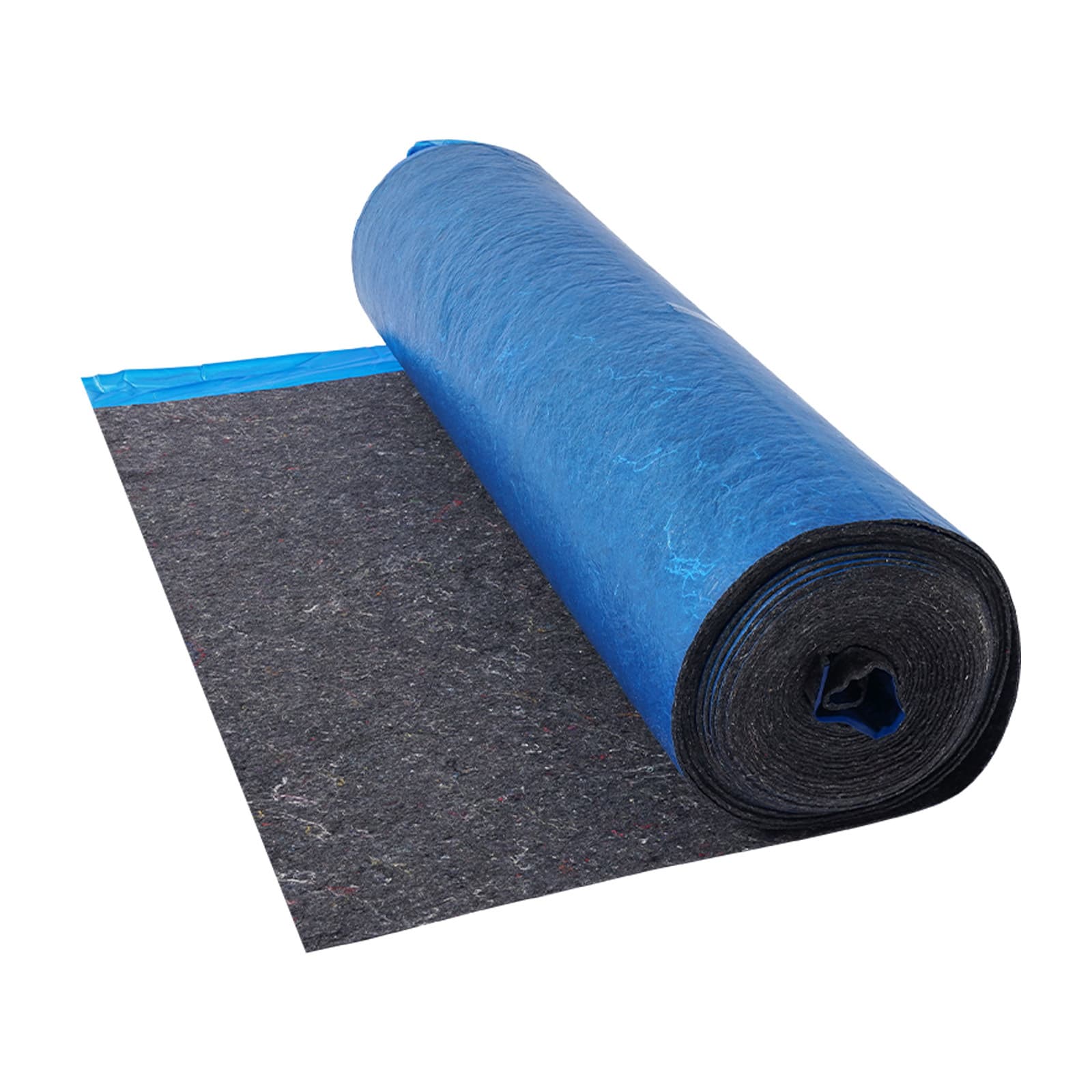 TEMU Vevor Floor Underlayment 100 Sq Ft 3mm Recycled Fiber Sound/vapor Barrier Blue