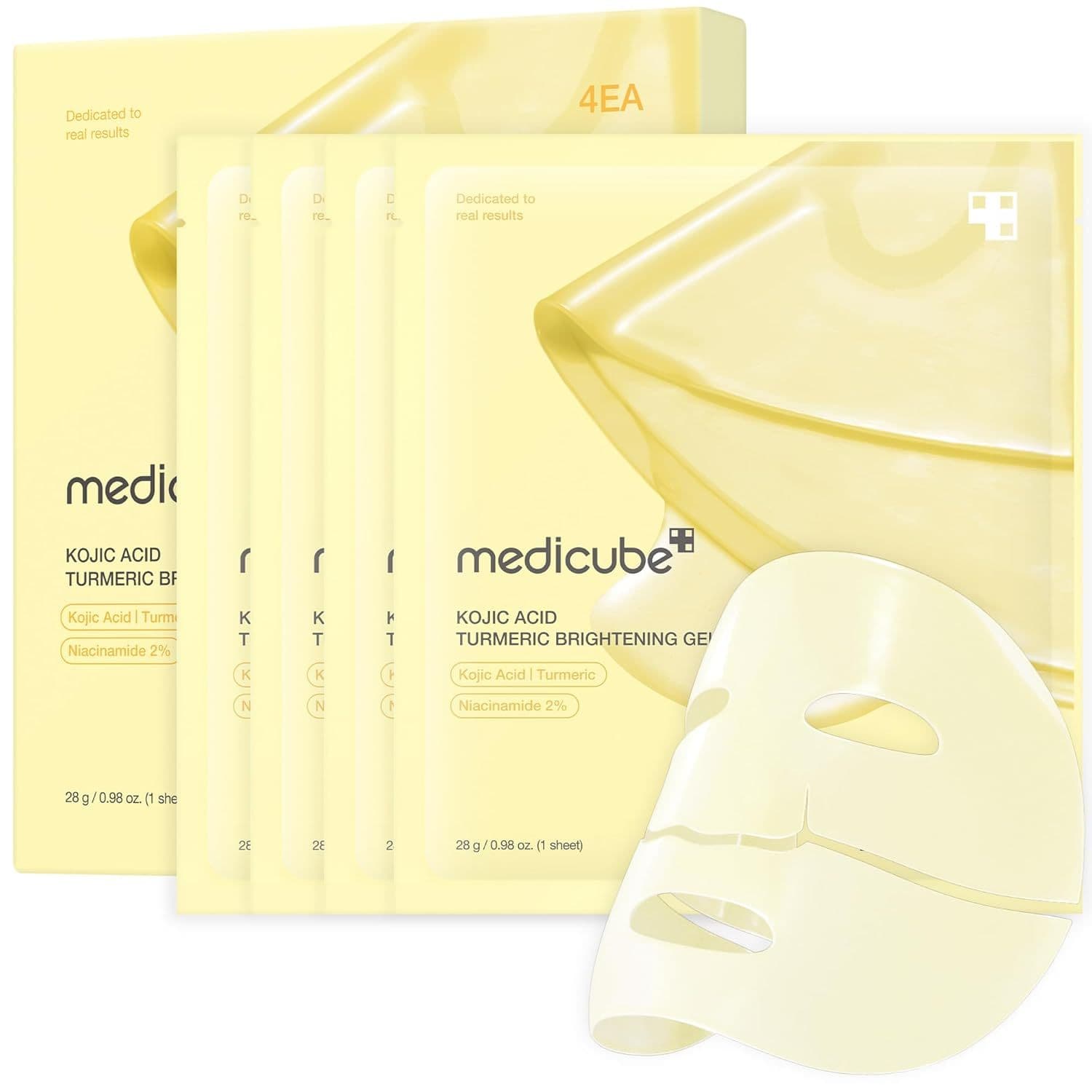 TEMU Medicube Kojic Acid Turmeric Brightening Gold Mask 4ea