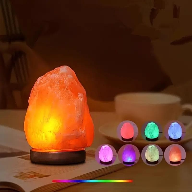 TEMU Colorful Usb Salt Lamp - 1pc Creative Bedside Multicolor Salt Night Light - Perfect Gift Valentine's Day Birthday Gift
