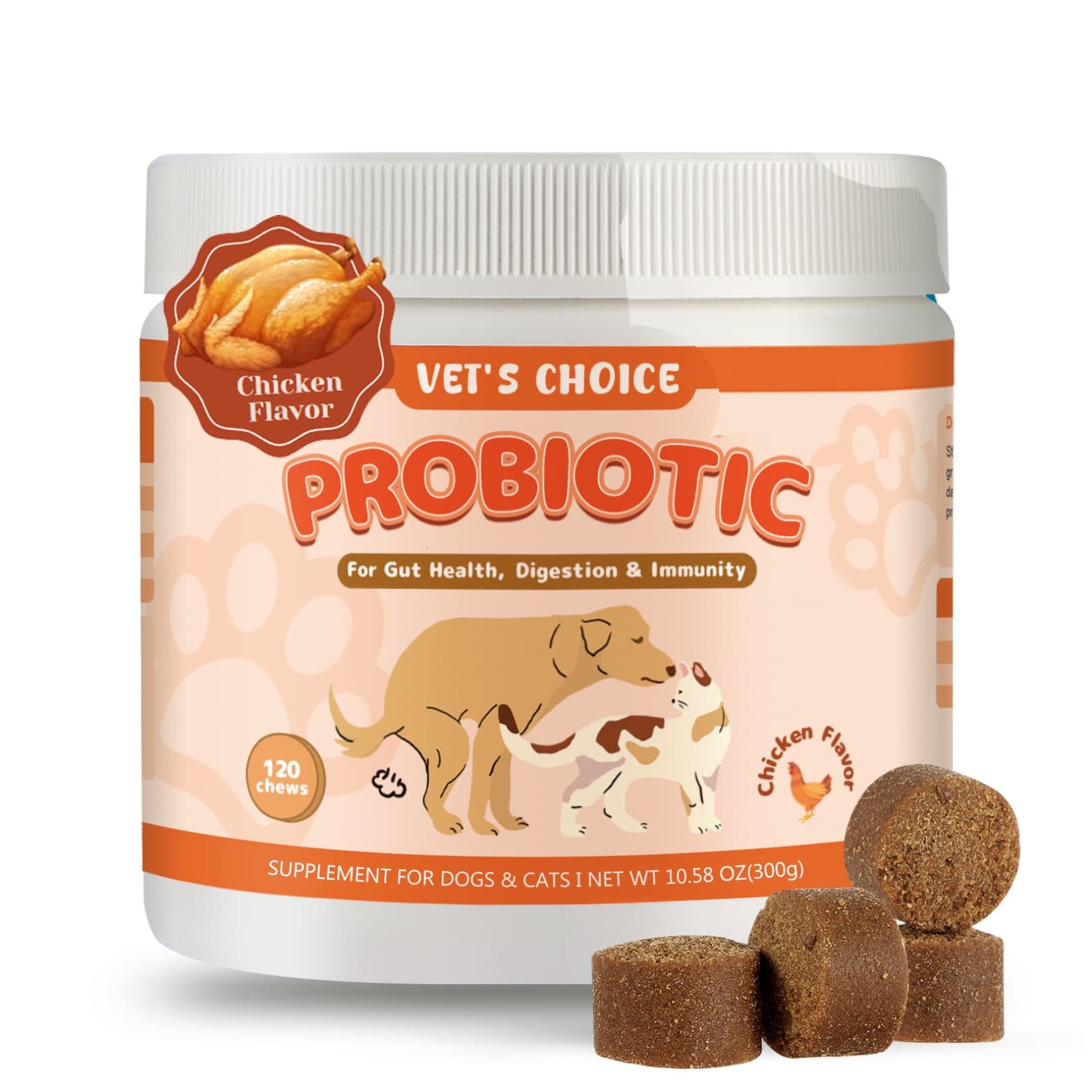 TEMU Vet’ Probiotics For , 6 Pet Probiotic And Digestive Function, Overall Wellness And 120 Chews