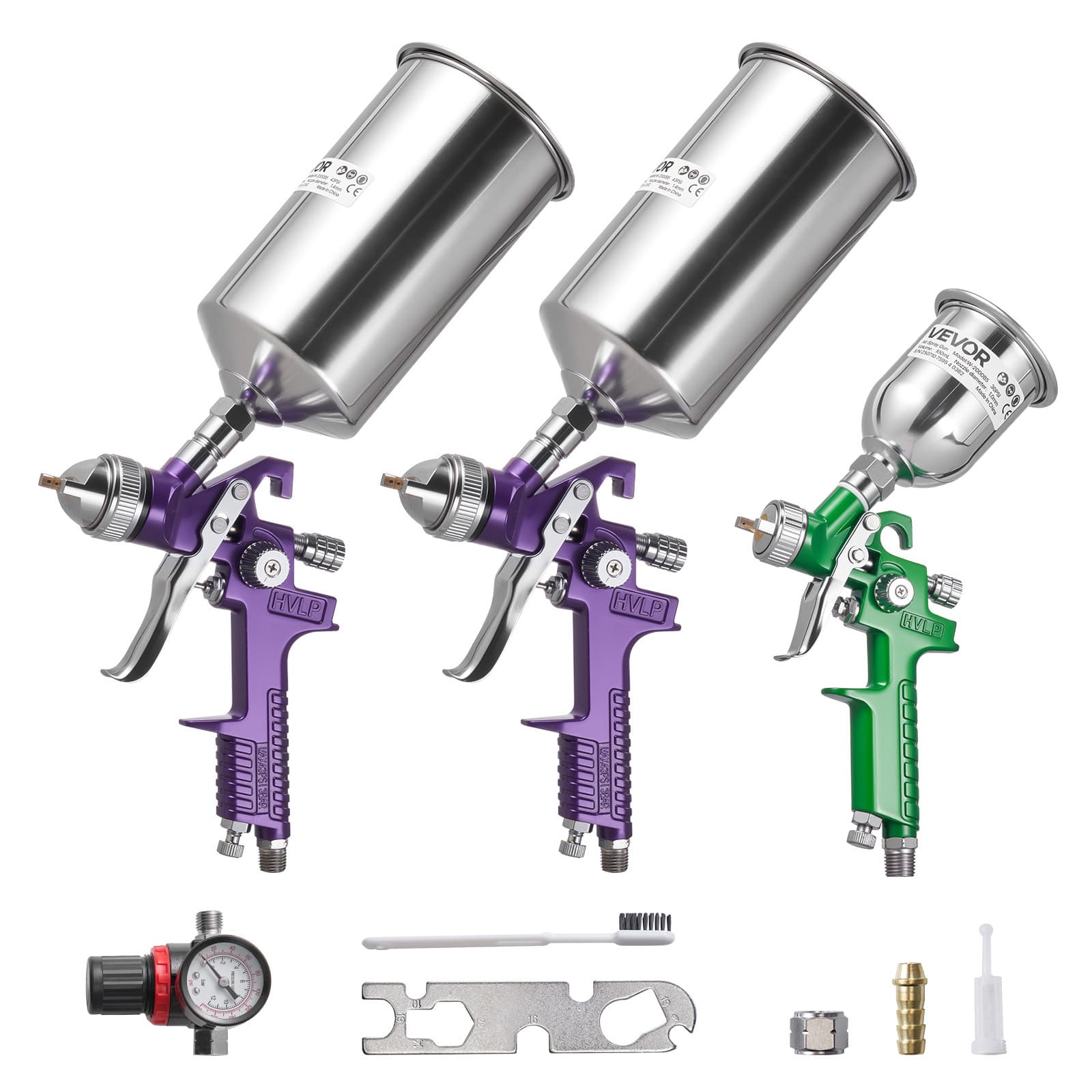 TEMU Vevor 3-piece Air Spray Gun Kit Automotive Paint Spray Gun Set With 3 Nozzles