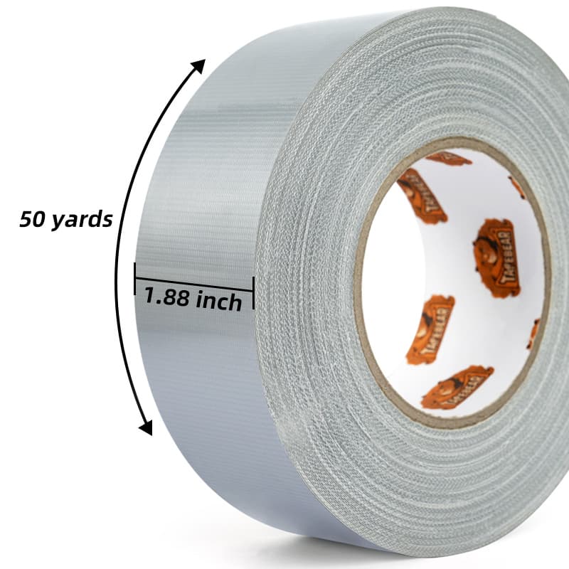TEMU Tapebear Silver Duct Tape Heavy Duty 1.88" X 150ft, Strong Tough Utility Ducting Tape Waterproof, No Residue, Flexible, Hand Tear Binding Tape For Bundle, Patch, Protect & Repair