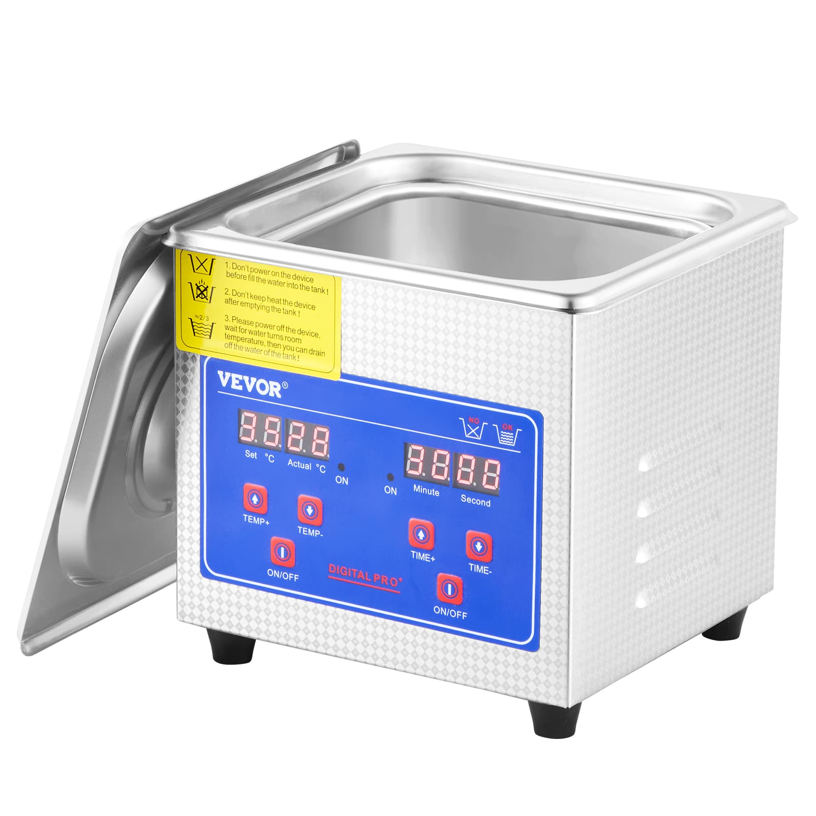 TEMU Vevor Professional Ultrasonic Cleaner, 0.3 L Ultrasonic Jewelry Cleaner With Digital Timer & Heater, Stainless Steel Industrial Cleaner 40khz For Glasses, Watches, Rings, Small Parts
