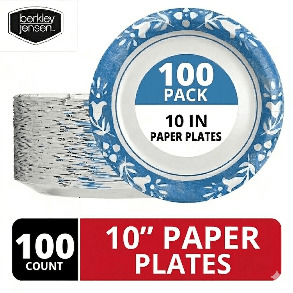 TEMU 50/100/204 Ct. 10" Botanical Leaf Paper Plates