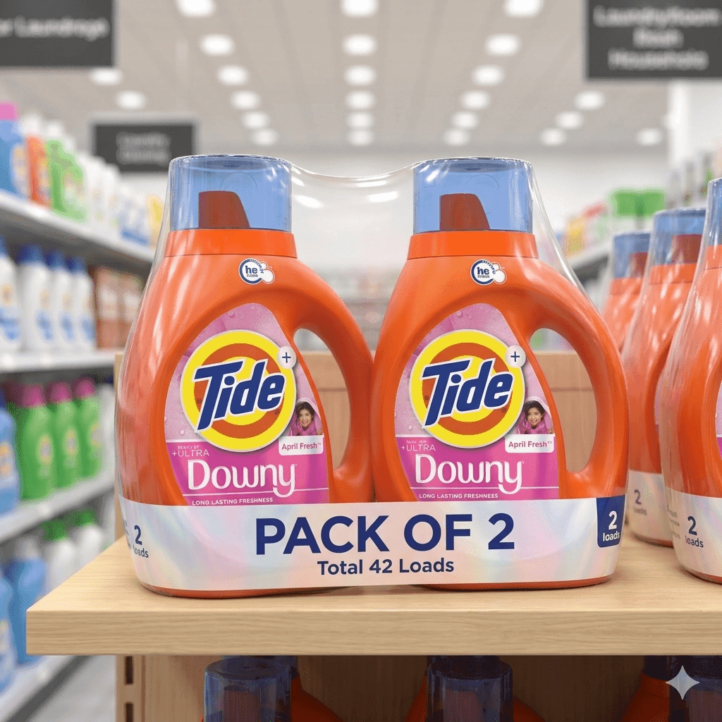 TEMU (case Of 2)tide Laundry Detergent Liquid Plus A Boost Of Ultra Downy, Scent, 30 Fl Oz, 21 Par Induvial Case (total 42 )