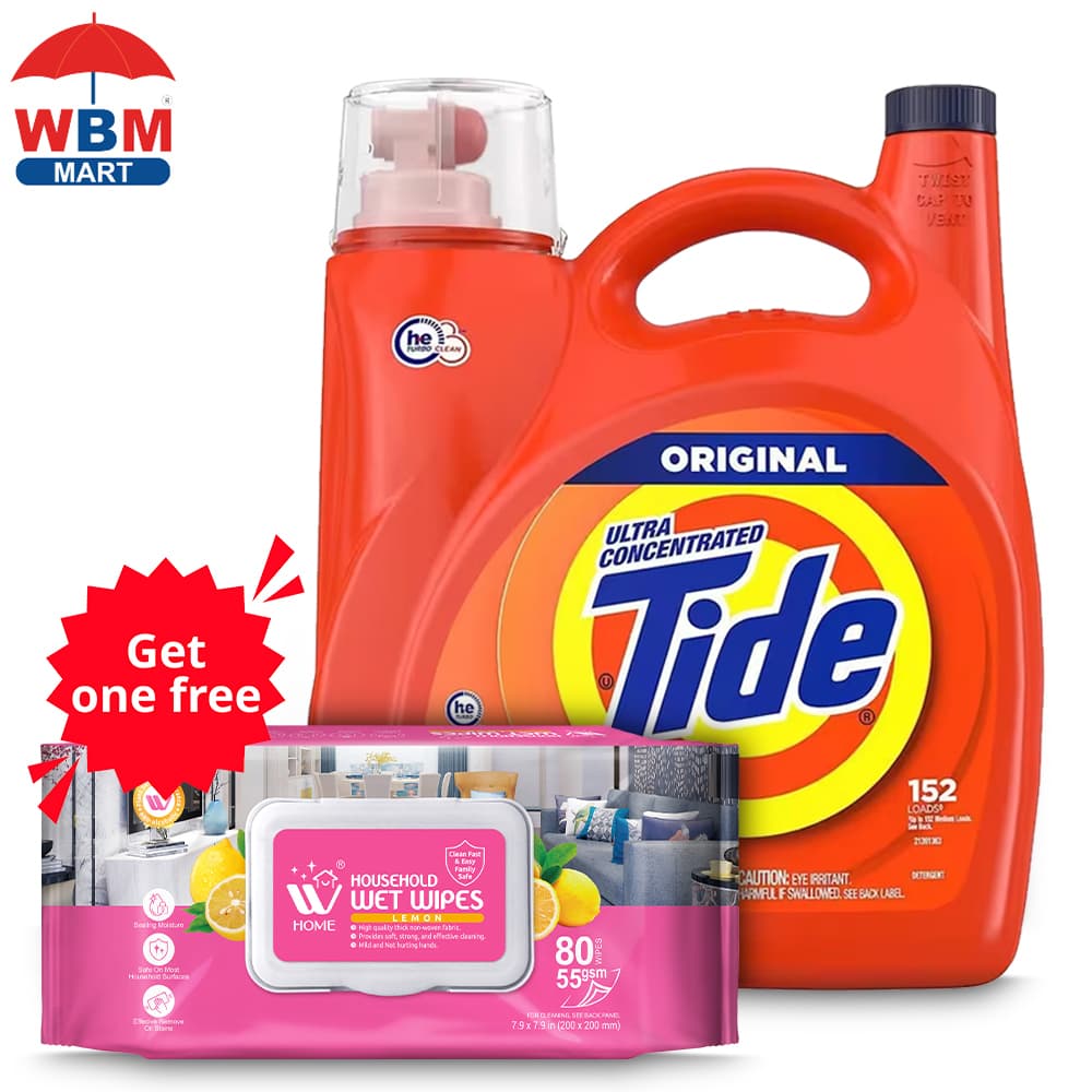 TEMU 152 , 170 Fl Oz Tide Detergent, Original Scent, Multipurpose Laundry Care For Standard And He Machines With Free Wet Wipes