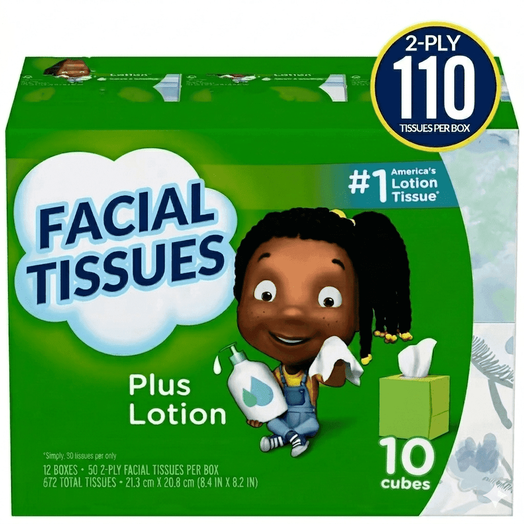 TEMU Facial Tissues, 10 Pk./110 Tissues Per Box For Office, Kitchen And Home Used