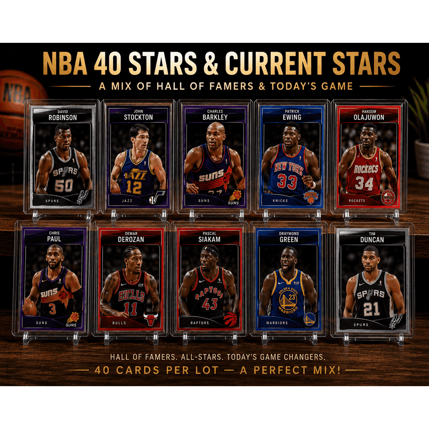 TEMU 40 Basketball Hall-of-fame & Today' Collection Look For Players Such As , Charles , Tim , And Draymond For Gift