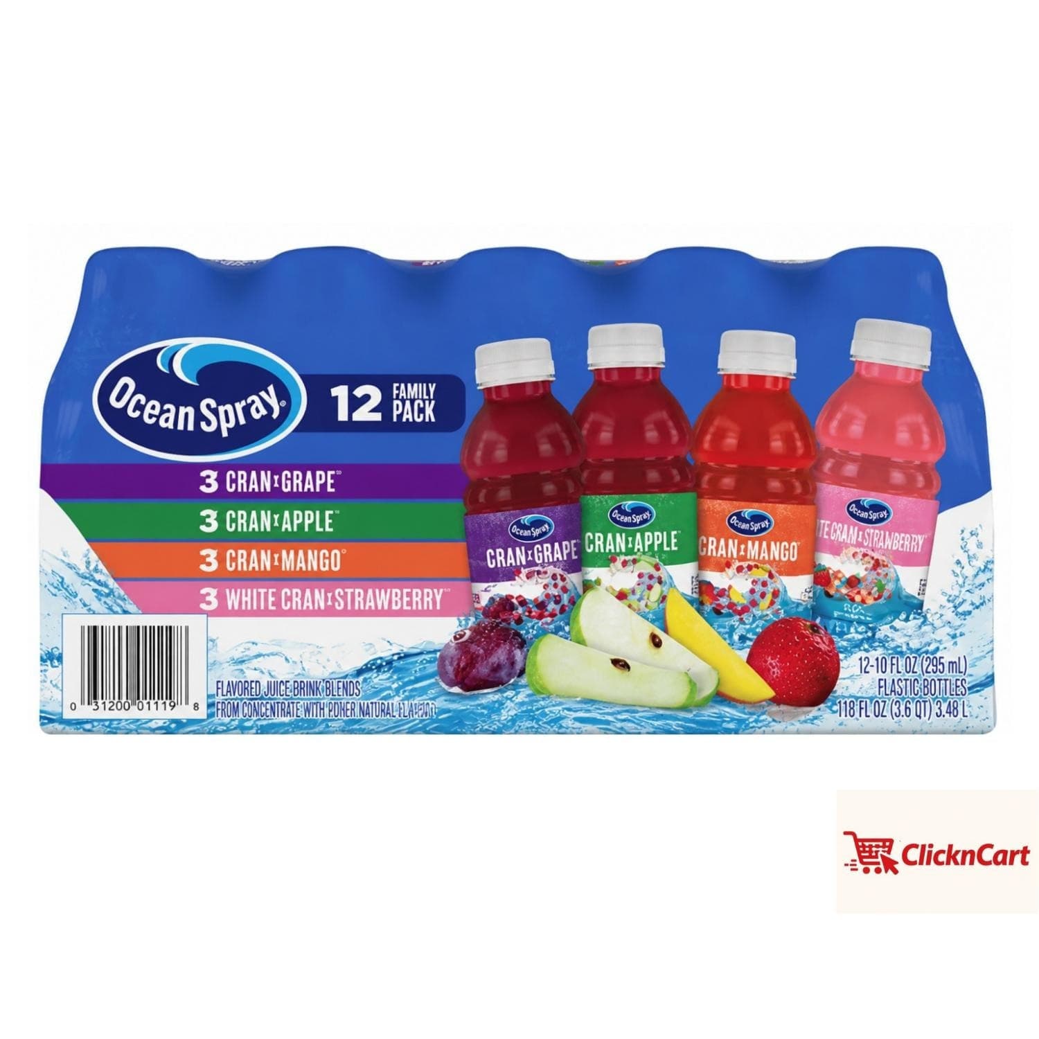 TEMU Ocean Spray Cranberry Juice Family Pack, 10 Fl. Oz., 12 Pk. 3-cran Grape 3-cran 3- Cran Mango 3-white Cran Stawberry